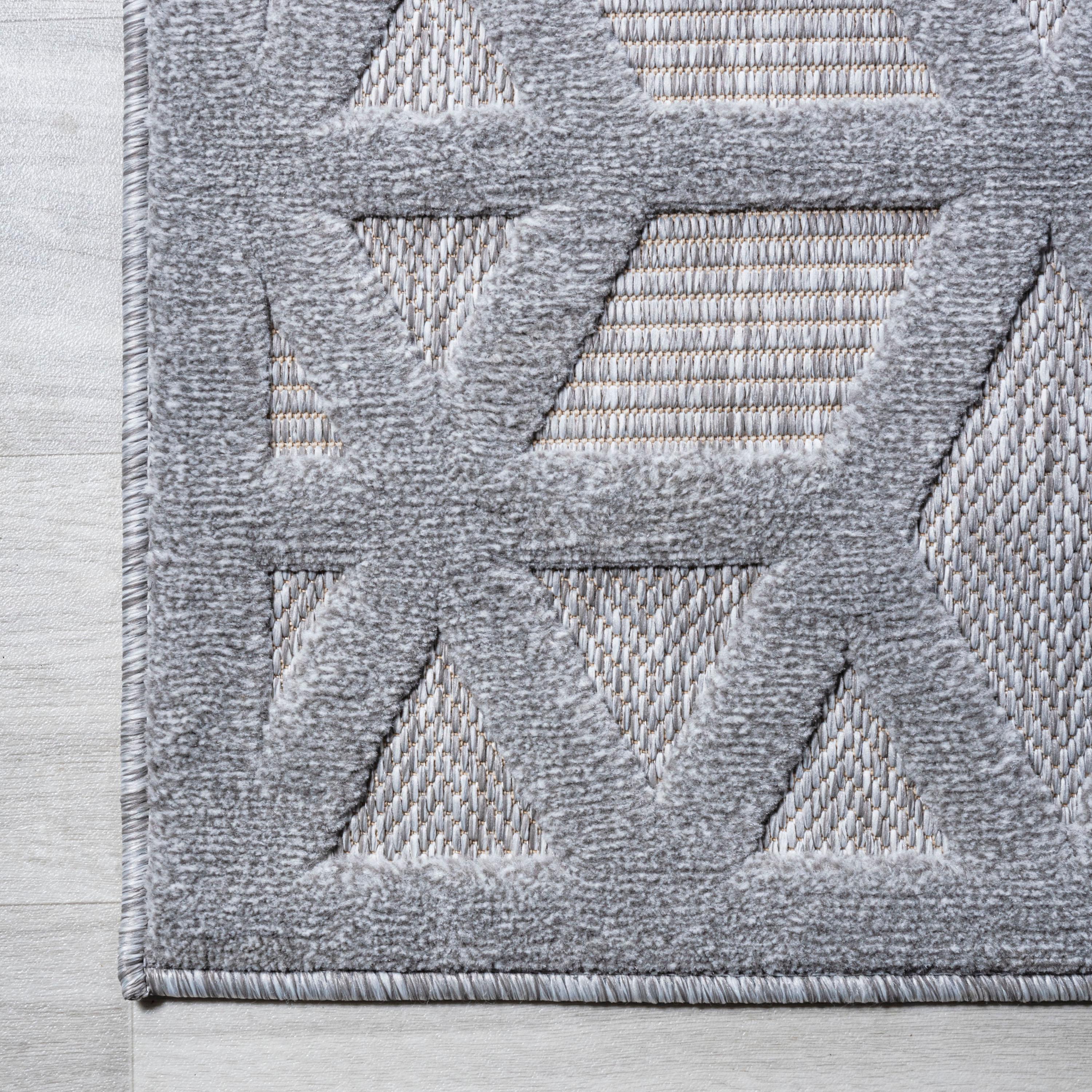 5'x8' Talaia Neutral Geometric Indoor/Outdoor Area Rug, Light Gray - JONATHAN Y