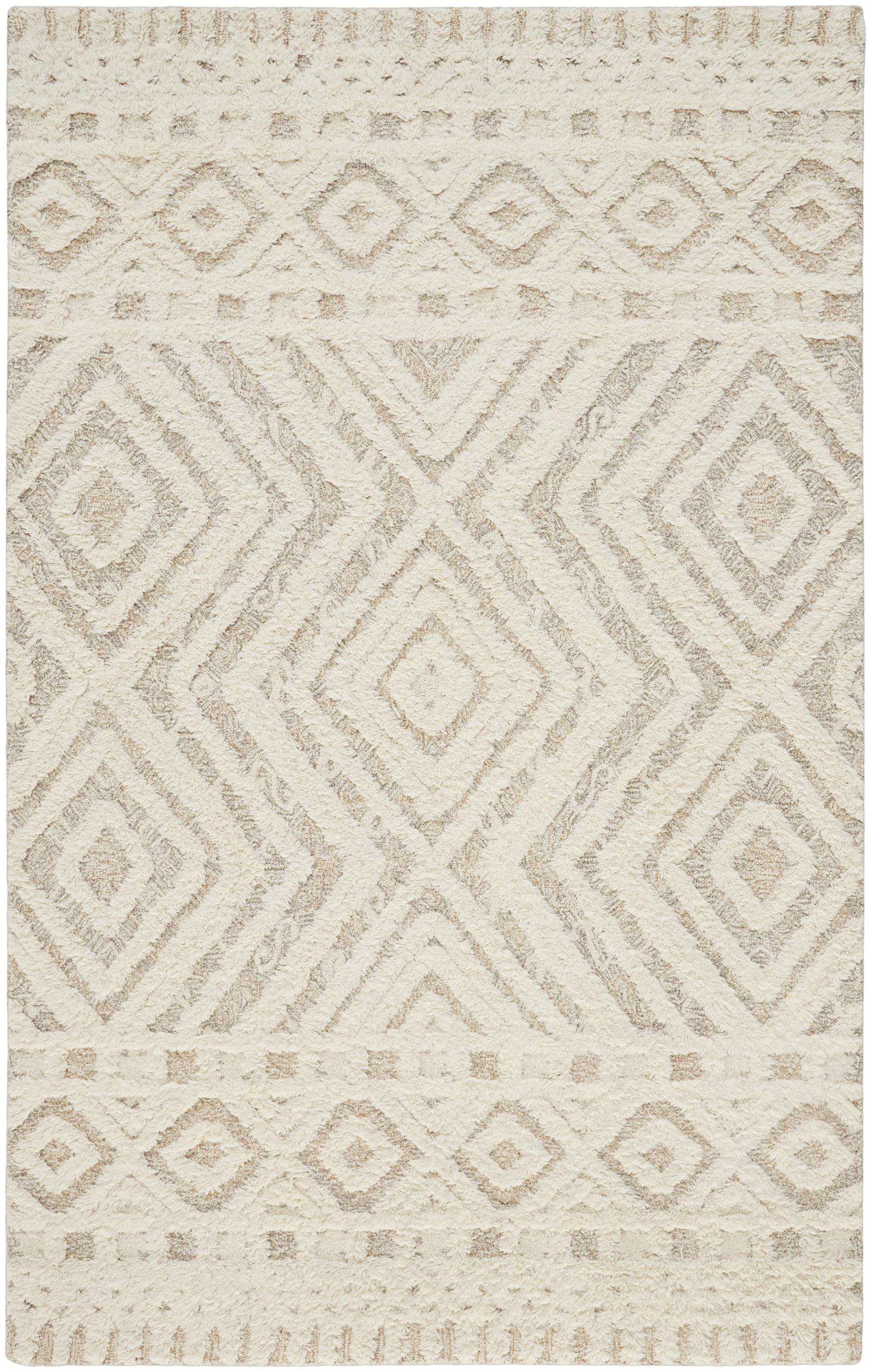 Anica Transitional Diamond Ivory/Tan Area Rug