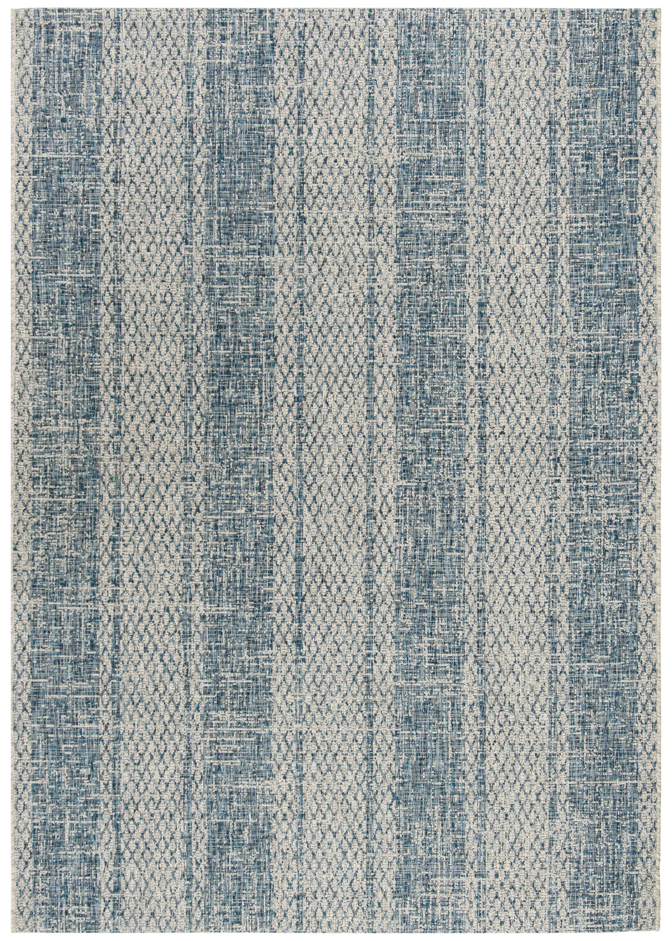 Courtyard CY8736 Power Loomed Indoor and Outdoor Accent Rug - Light Grey/Blue - 2'7"x5' - Safavieh