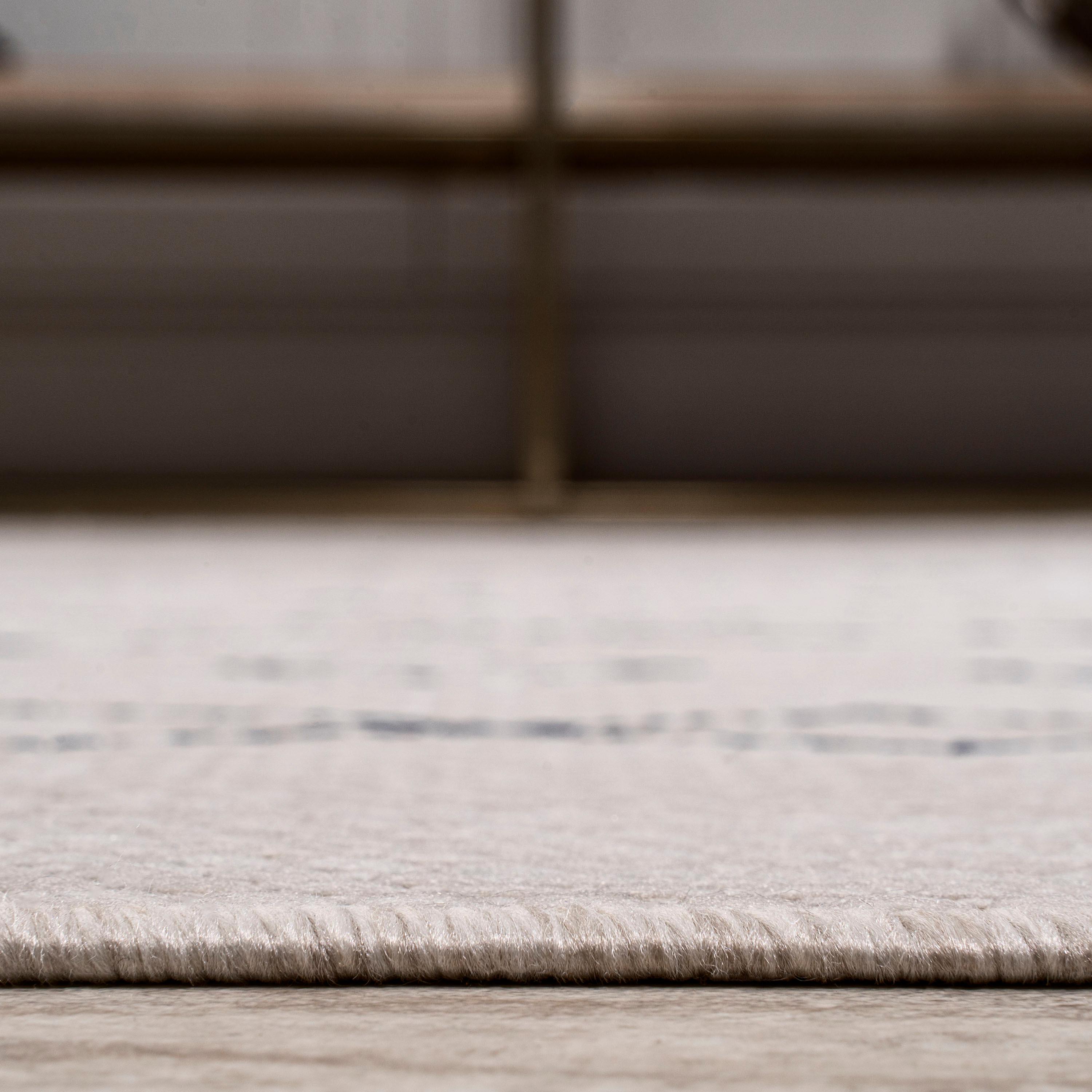 4'x6' Boho Moroccan Indoor/Outdoor Area Rug, Ivory/Navy - JONATHAN Y