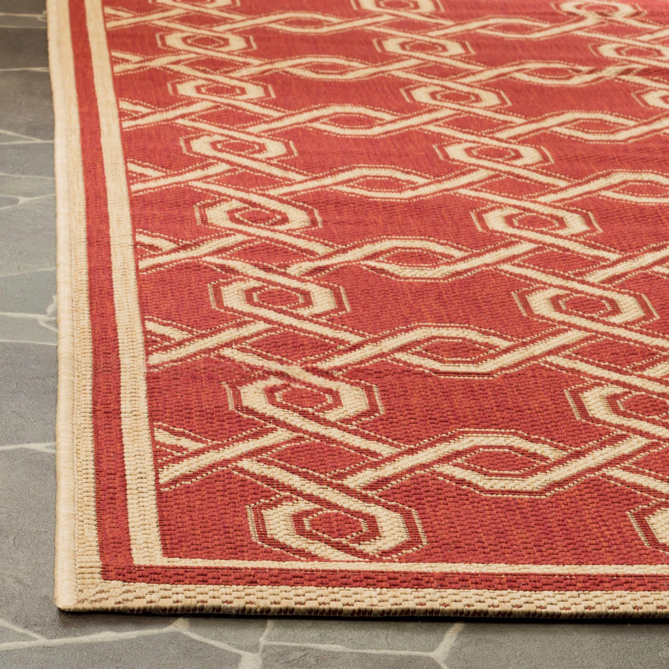 Martha Stewart Crosslink - MSR4253 - Indoor Power Loomed Area Rugs - Red/Creme - 4'x5'7"