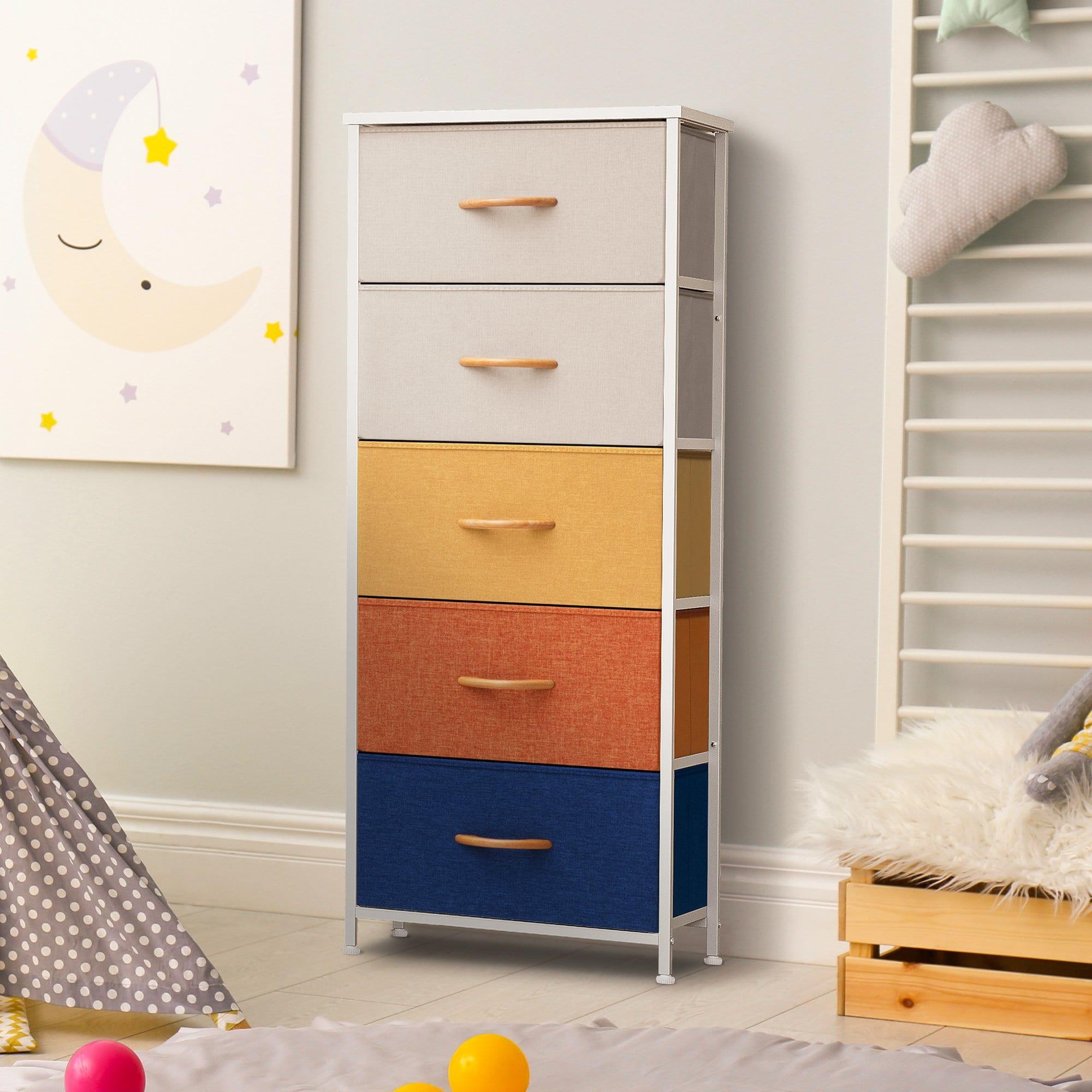 Crestlive Products 6 Drawers Vertical Dresser for Bedroom Storage Tower with Wood Top White