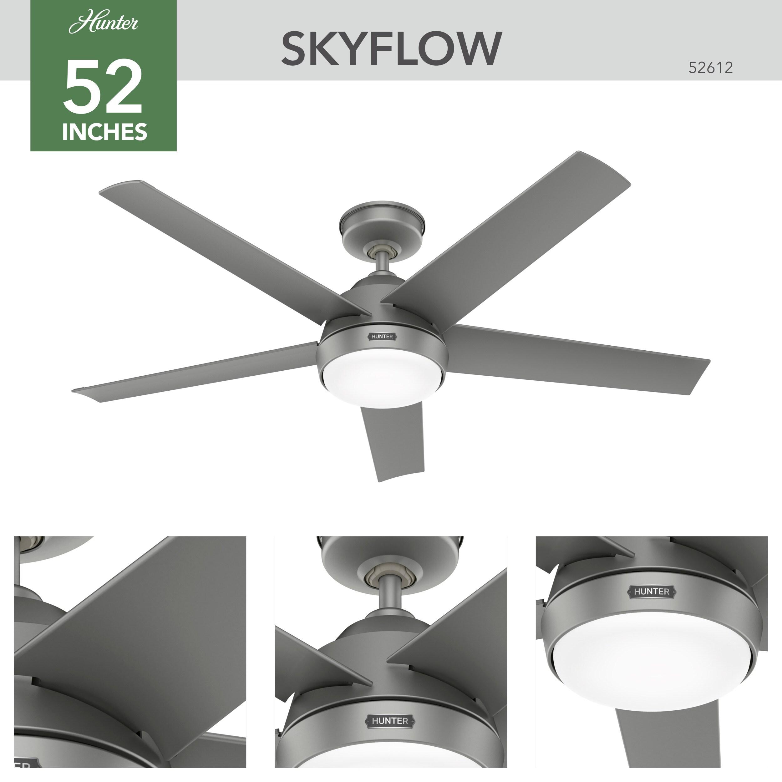 Skyflow 52" 5-Blade Standard WeatherMax Indoor/Outdoor Ceiling Fan with Lights and Wall Control