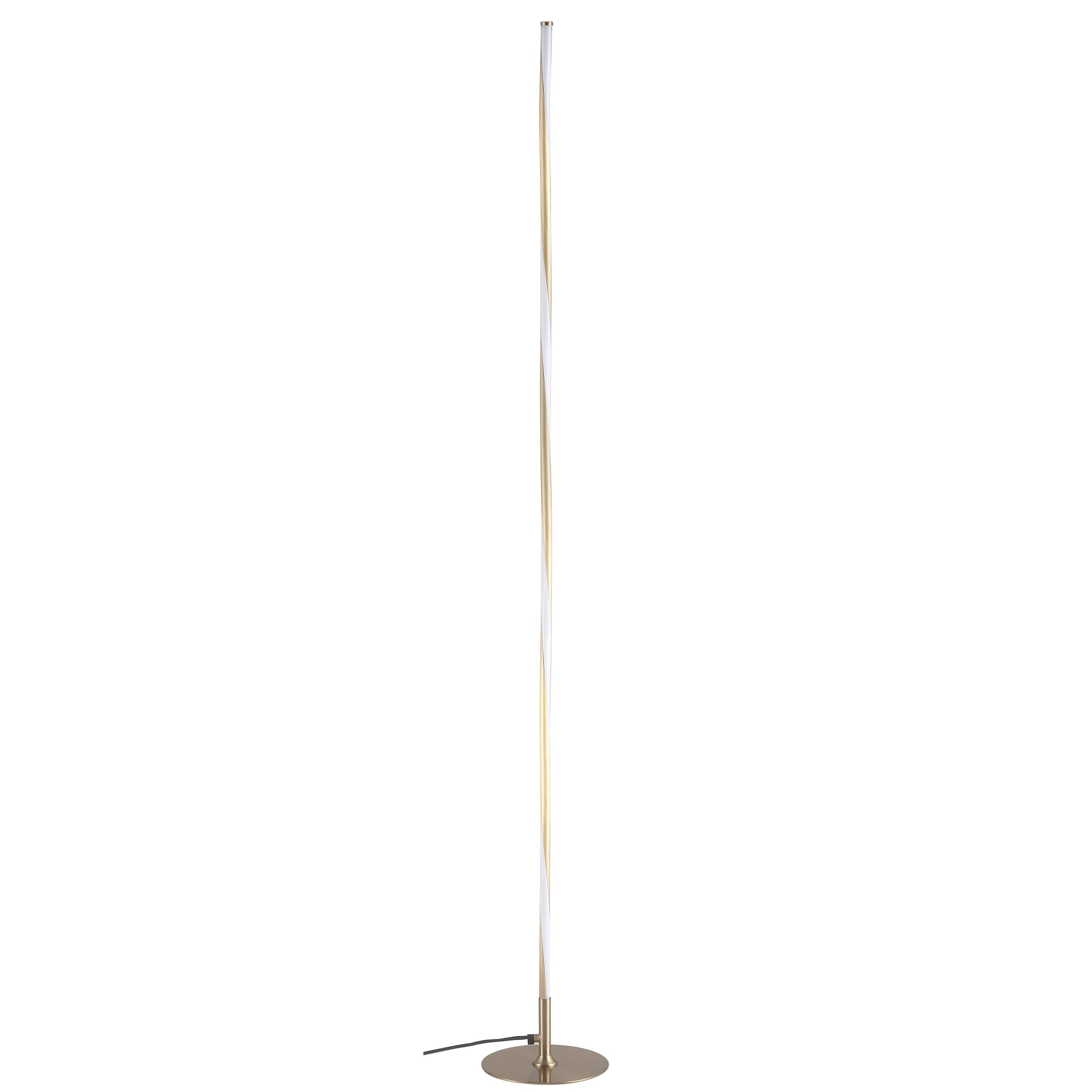 JONATHAN Y JYL7006B Pilar 63.75" LED Integrated Floor Lamp, Modern, Contemporary for living room, dinning room, bedroom, office, Gold