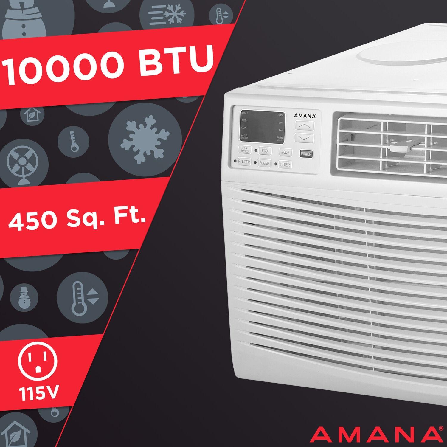 Amana 10,000 BTU Window Air Conditioner, 115V, Cools Rooms up to 450 Sq. Ft., White