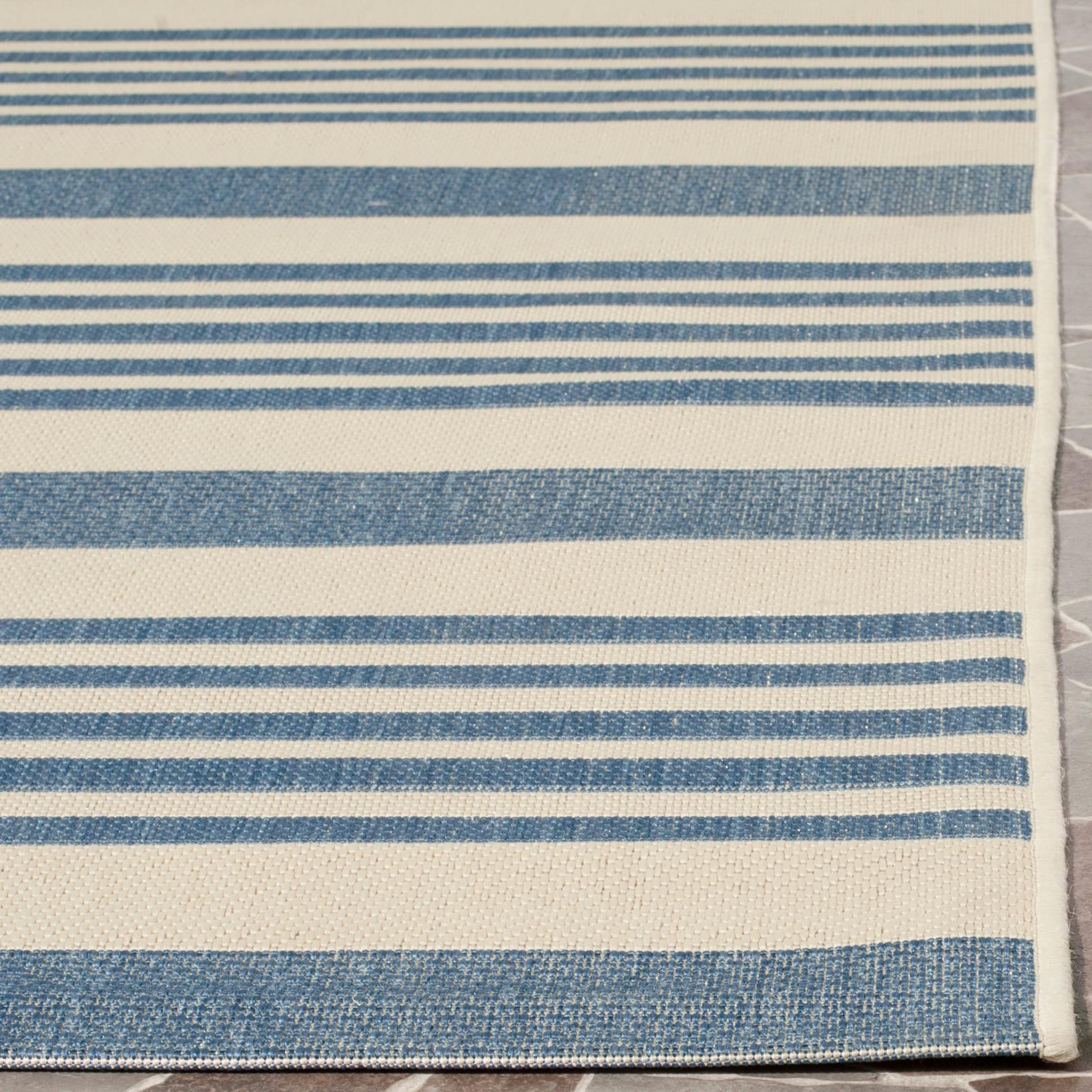 Courtyard CY6062 Power Loomed Indoor/Outdoor Area Rug - Beige/Blue - 8'x10' - Safavieh.