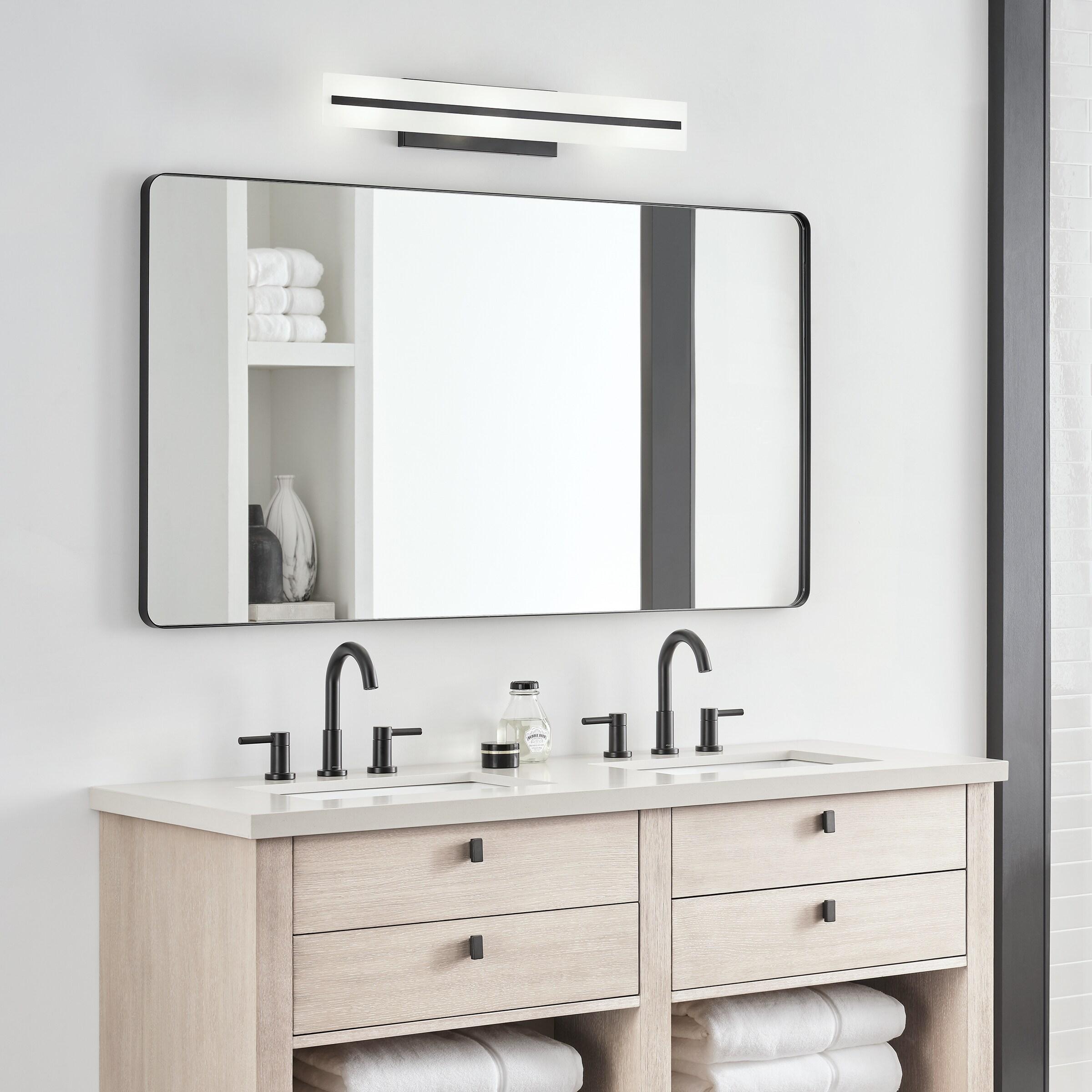 Midnight Black Satin Etched Glass 3-Light Vanity Fixture