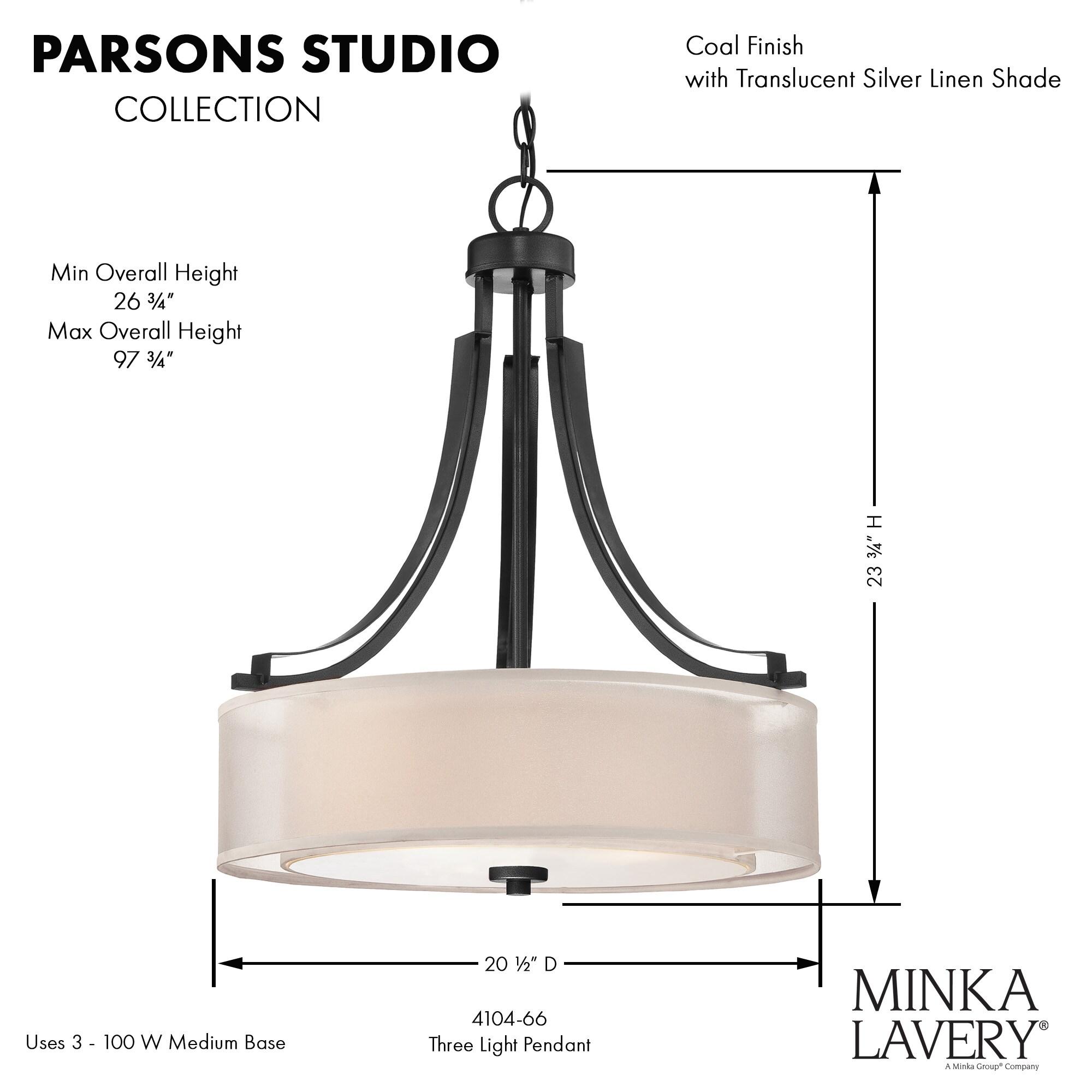 Minka Lavery Minka Parsons Studio 20 1/2" Wide Sand Coal Black Drum Pendant Light