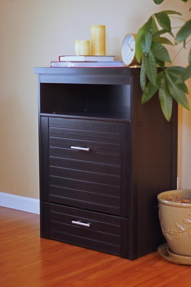 New Age Pet® ECOFLEX® Dog Food Pantry with Double Stainless Steel Bowls - Durable Composite, Includes 2x 32oz Bowls, Storage for 25 lbs of Dog Food, Easy Assembly, Moisture Resistant