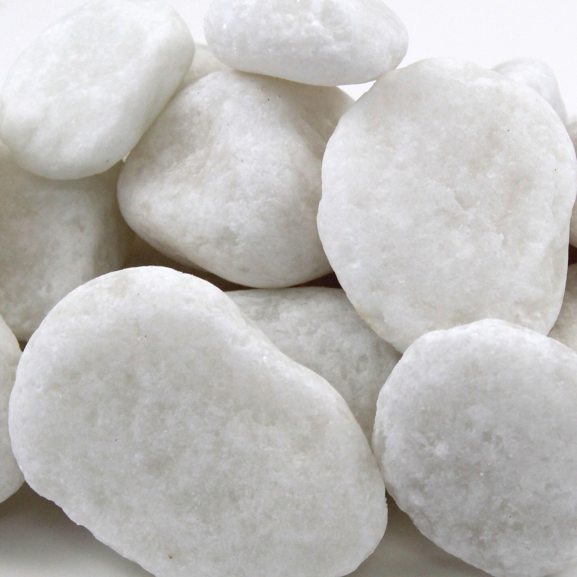 20 lb Snow White Smooth Decorative River Pebbles