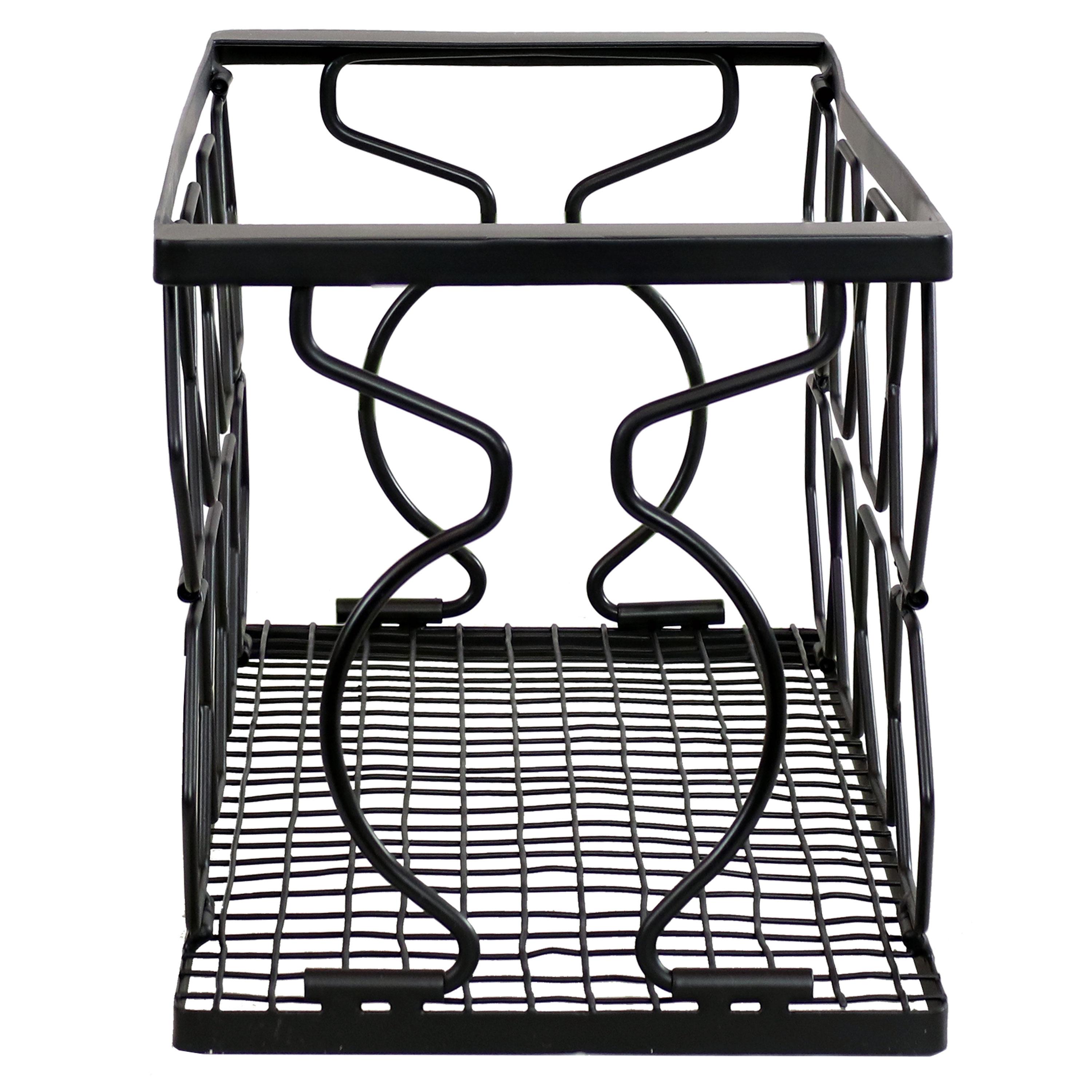 Sunnydaze Indoor Metal Collapsible Tabletop Wine Rack for the Kitchen or Bar - Black