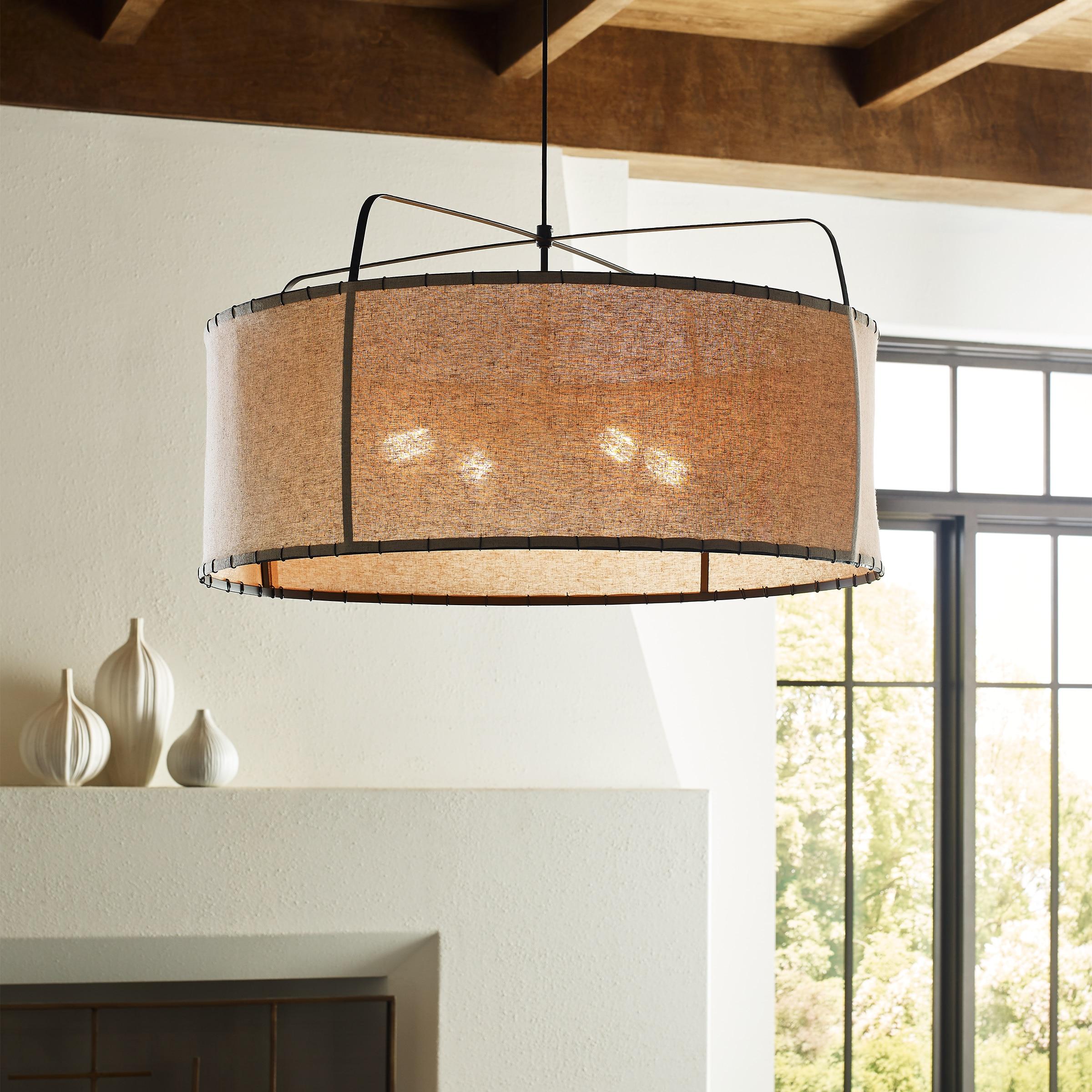 ED Ellen DeGeneres Dunne 4 - Light Aged Iron Drum Pendant