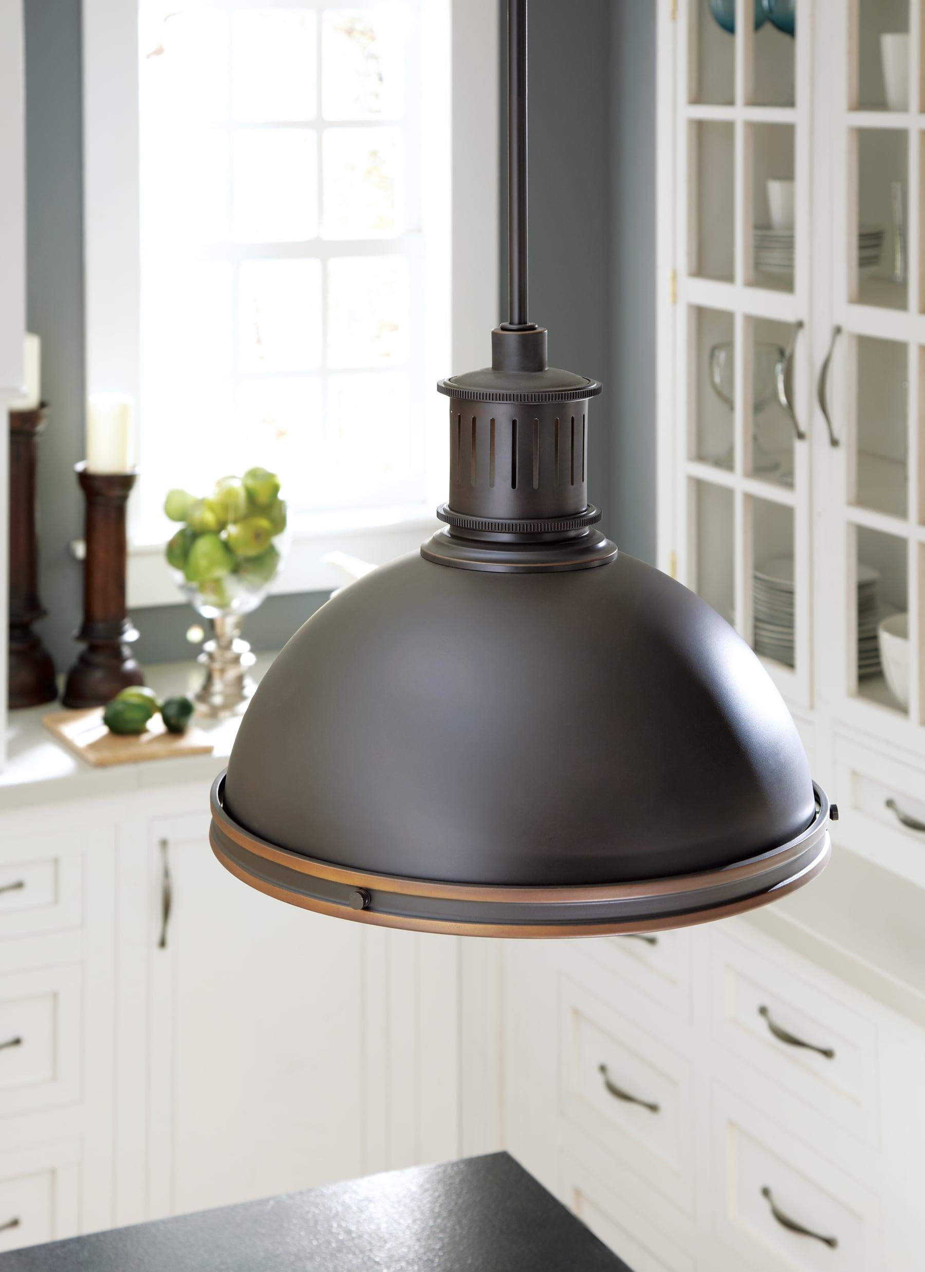 Autumn Bronze Industrial LED Pendant Light with Clear Glass Shade