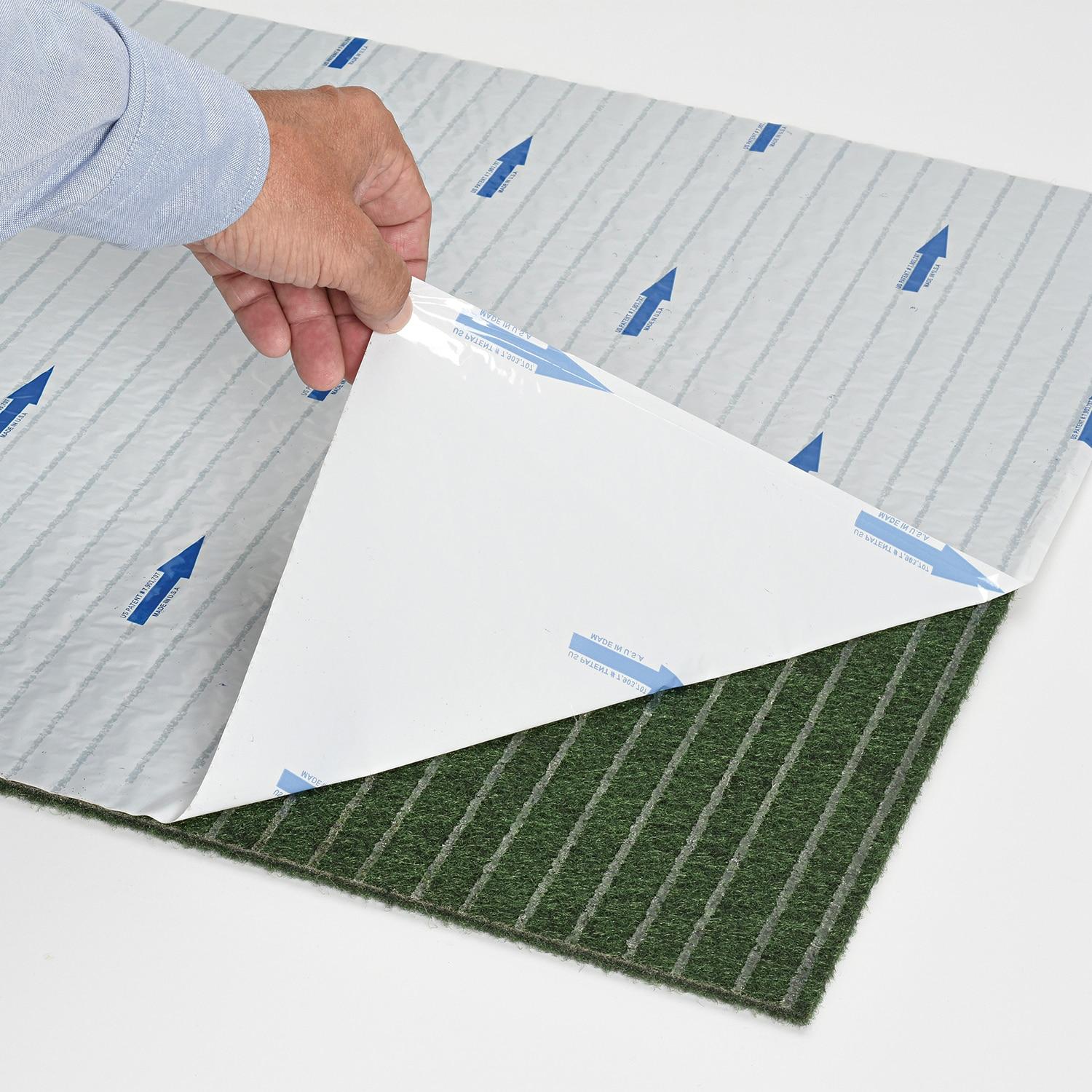 24" 15pk Self Stick Carpet Tile Fern Green - Foss Floors: Indoor/Outdoor, Pet-Friendly, Quick Dry, Molded Polyester