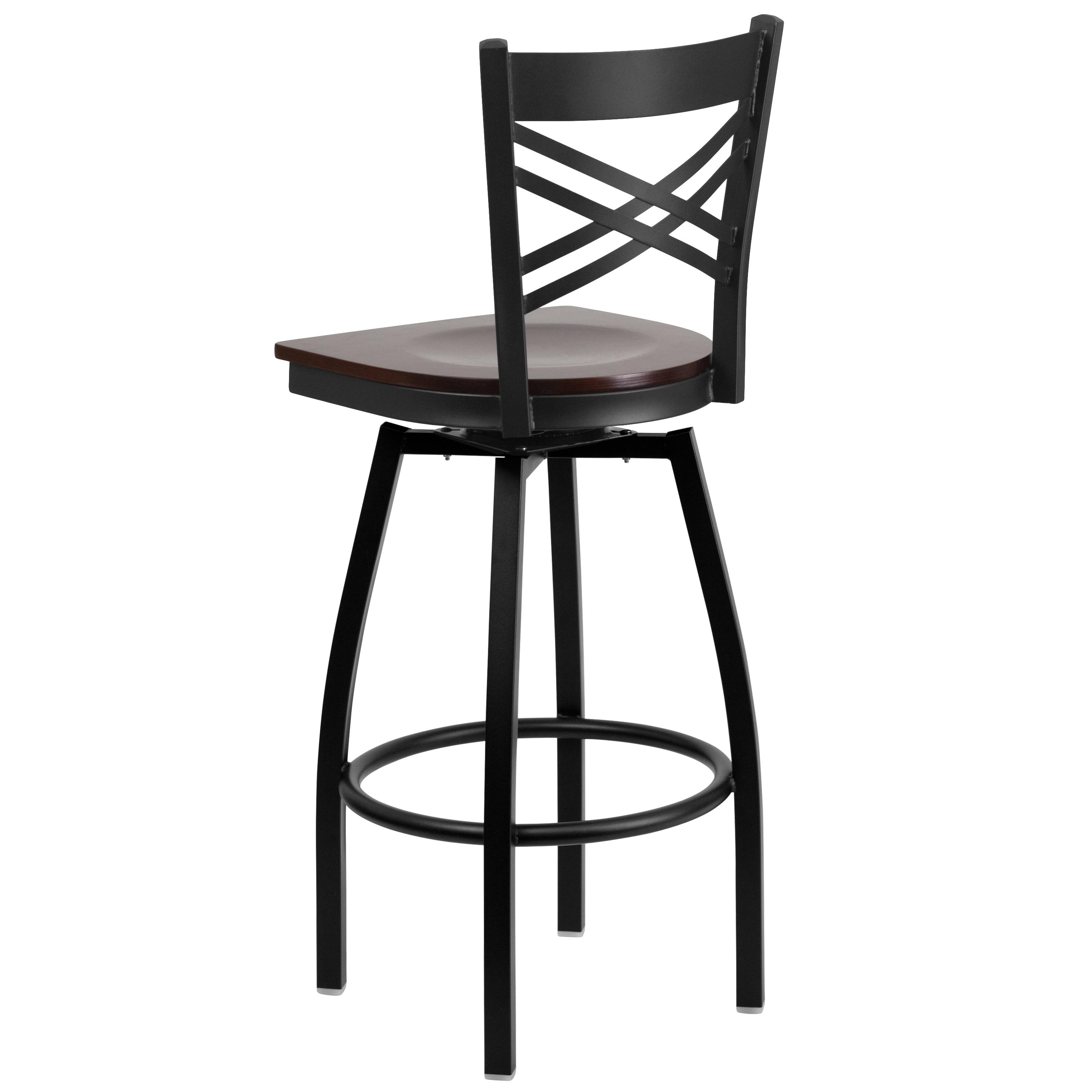 Cammie 'X'' Back Swivel Metal Barstool