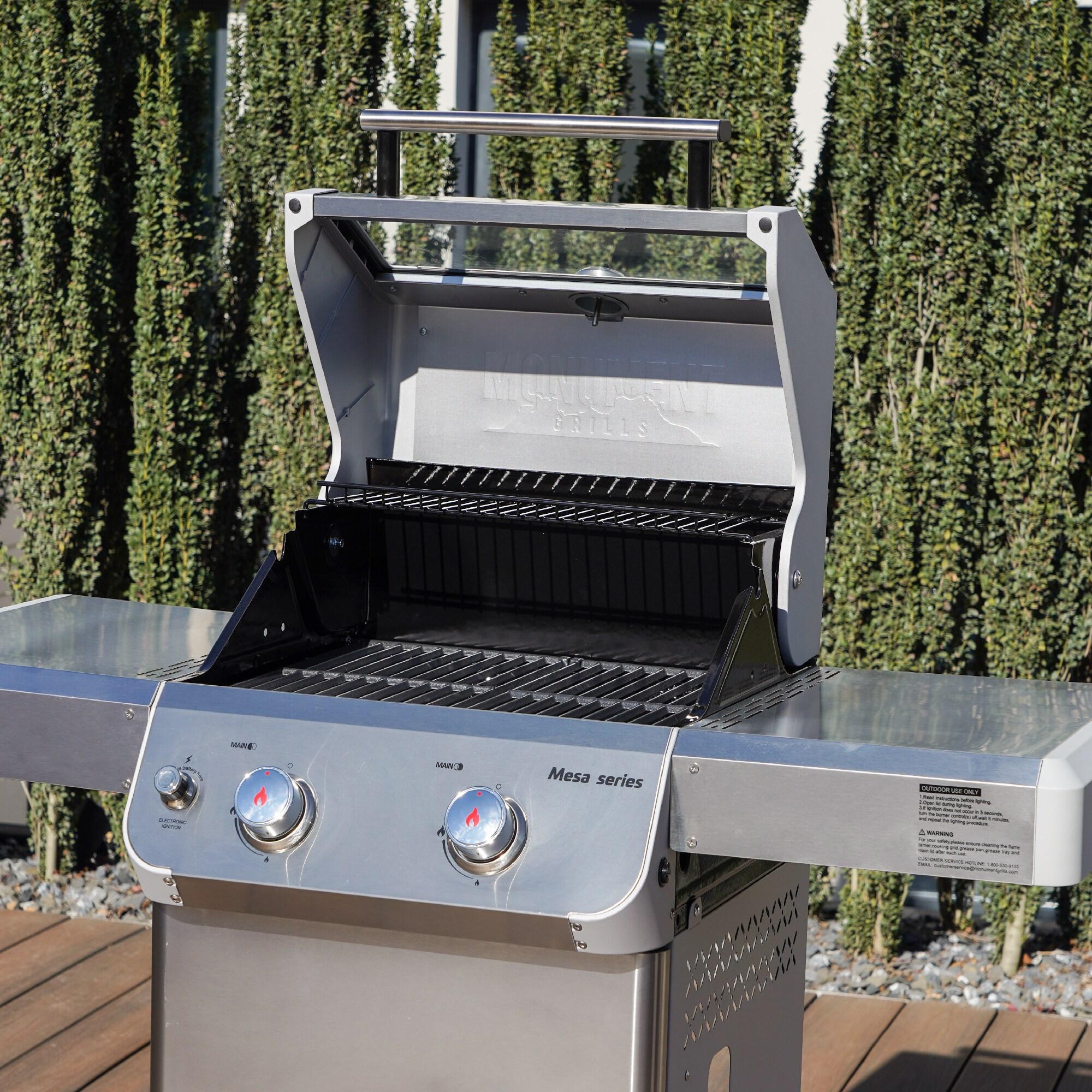 Monument Grills Mesa Series 2-Burner Free Standing Stailless Liquid Propane 24000 BTU Gas Grill with Cabinet