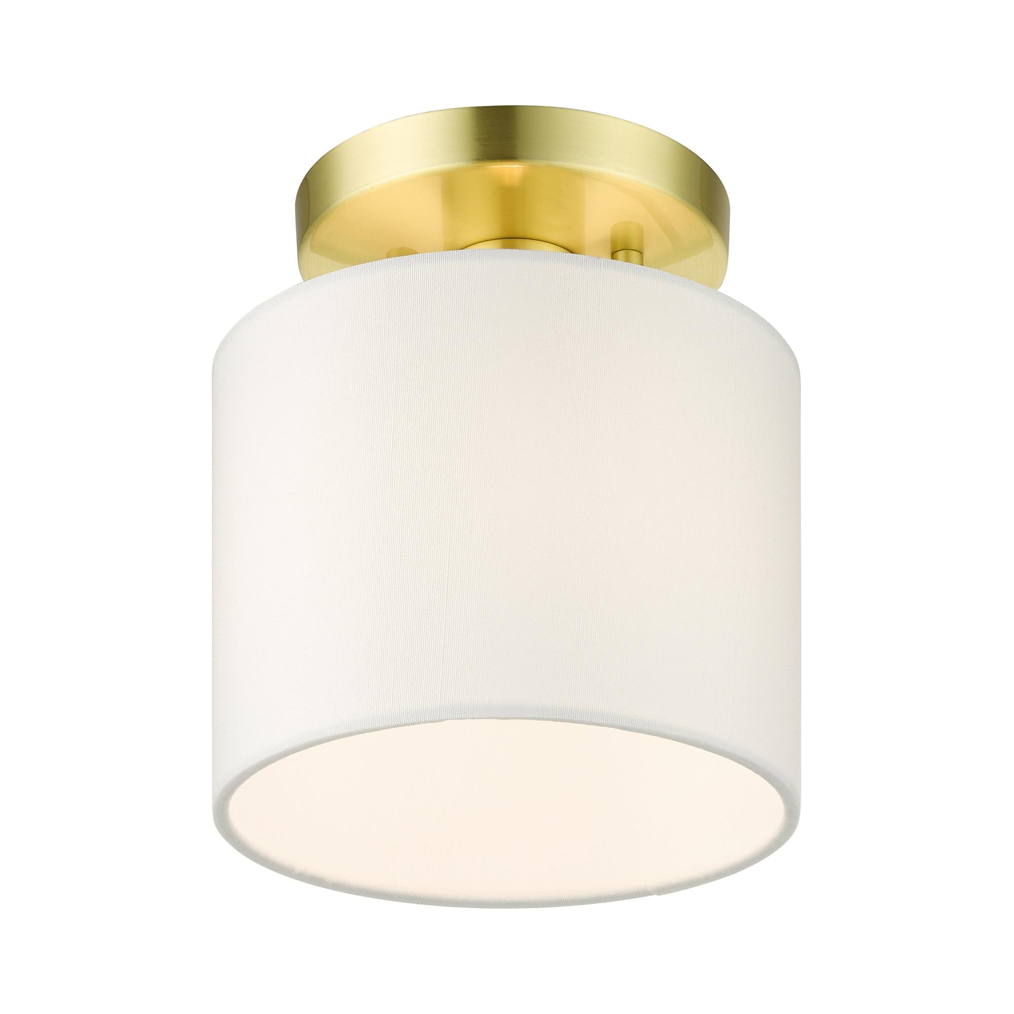 Livex Lighting Meridian 1 - Light Semi-Flush Mount in  Satin Brass