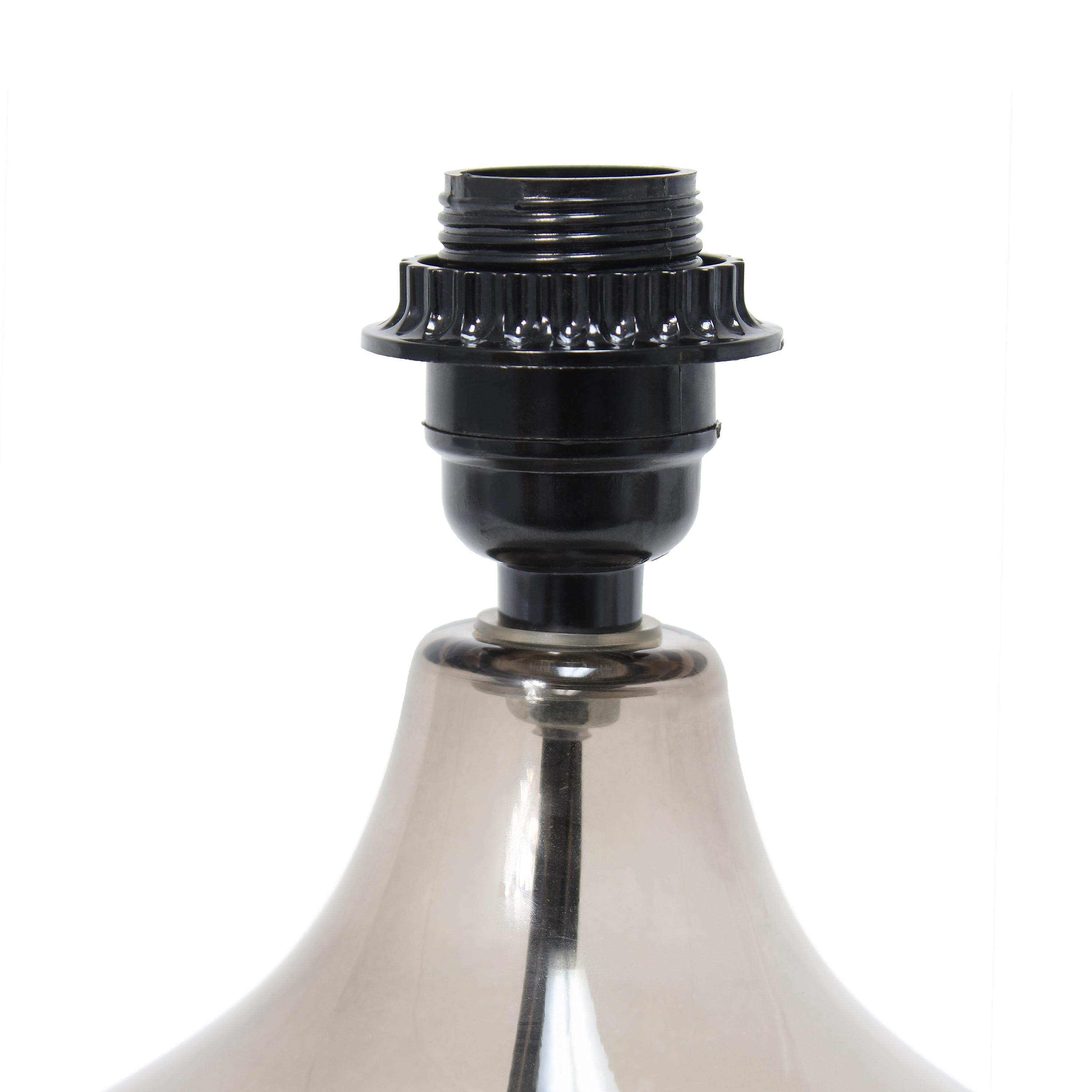 Glass Raindrop Table Lamp with Fabric Shade Gray - Simple Designs: Modern Accent for Bedroom, Office