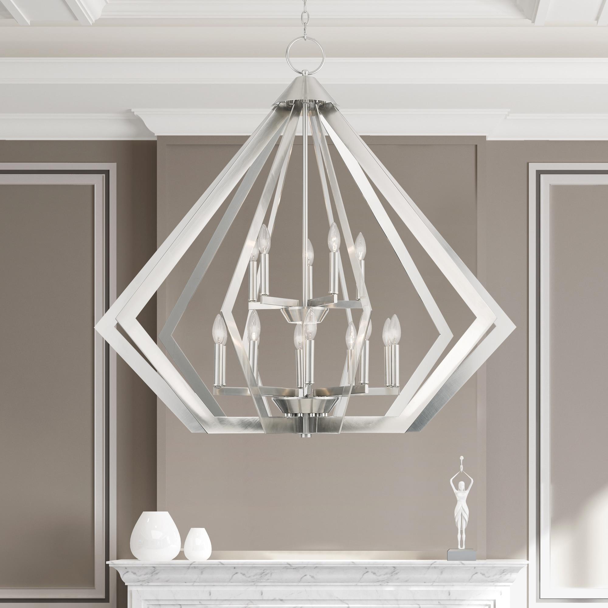 Livex Lighting Prism 15 Light Foyer Chandelier in Brushed Nickel