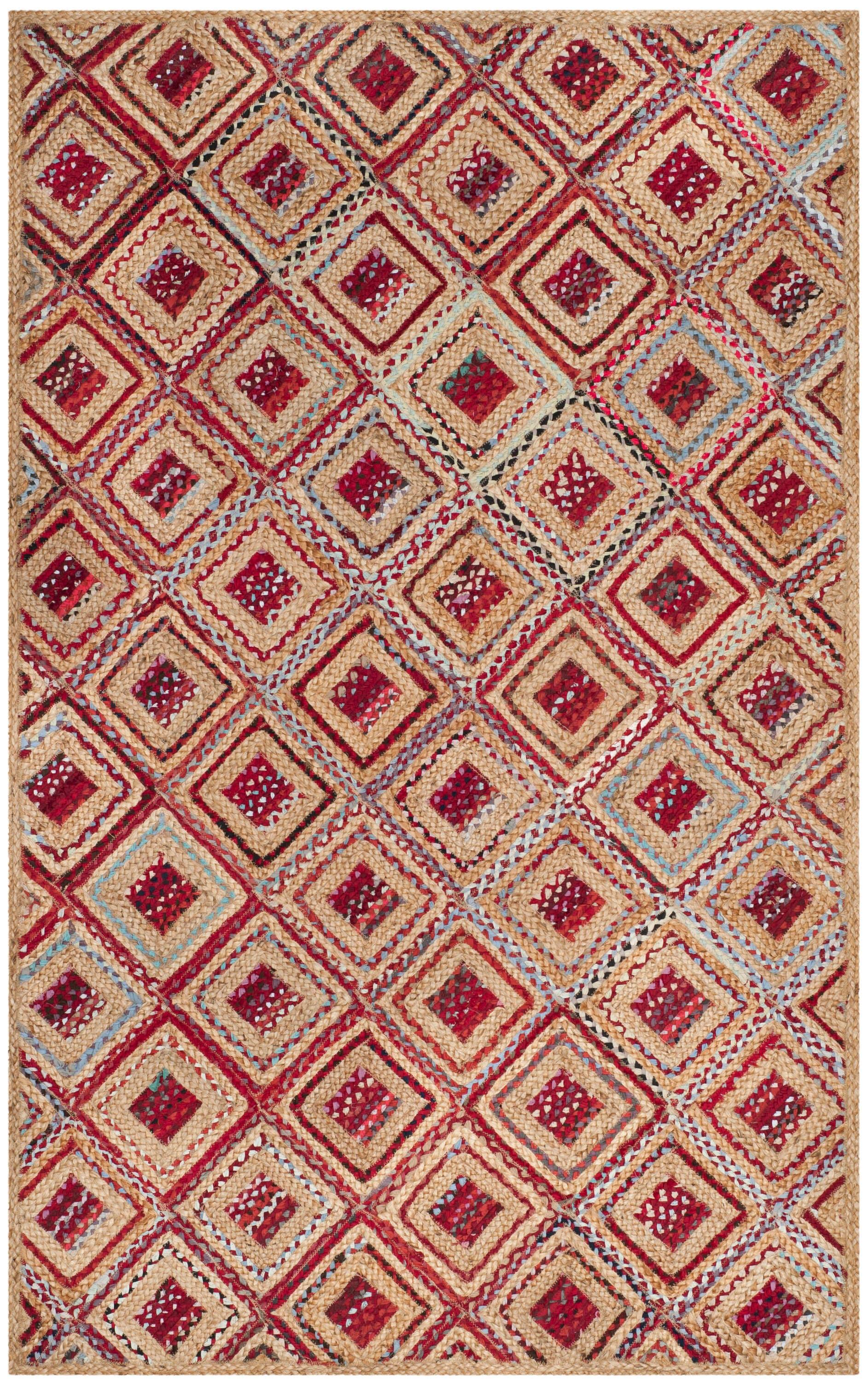 Cape Cod CAP354 Woven Indoor Area Rug - Natural/Red - 2'3"x4' - Safavieh