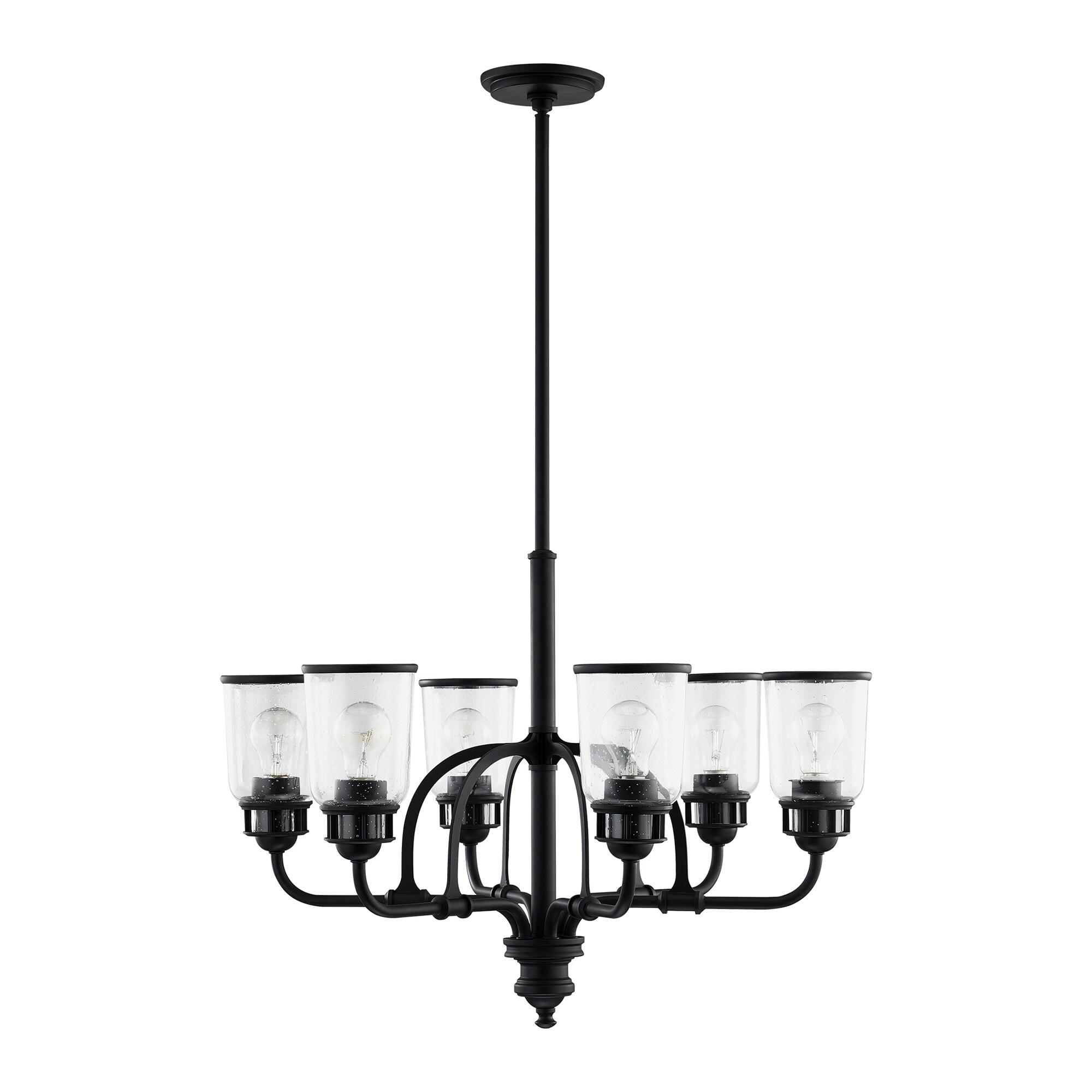 Livex Lighting Lawrenceville 6 -Light Matte Black Traditional For Use in Bathrooms, Bedrooms, Dining Rooms, Foyers, Kitchens, Living Rooms Chandelier