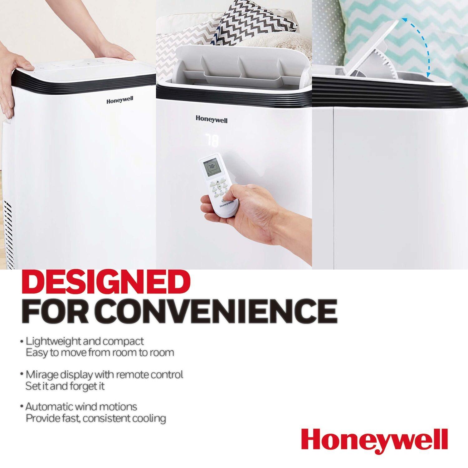 Honeywell 6,000 BTU DOE Portable Air Conditioner with Remote, 115V for up to 450 Sq. Ft. in White