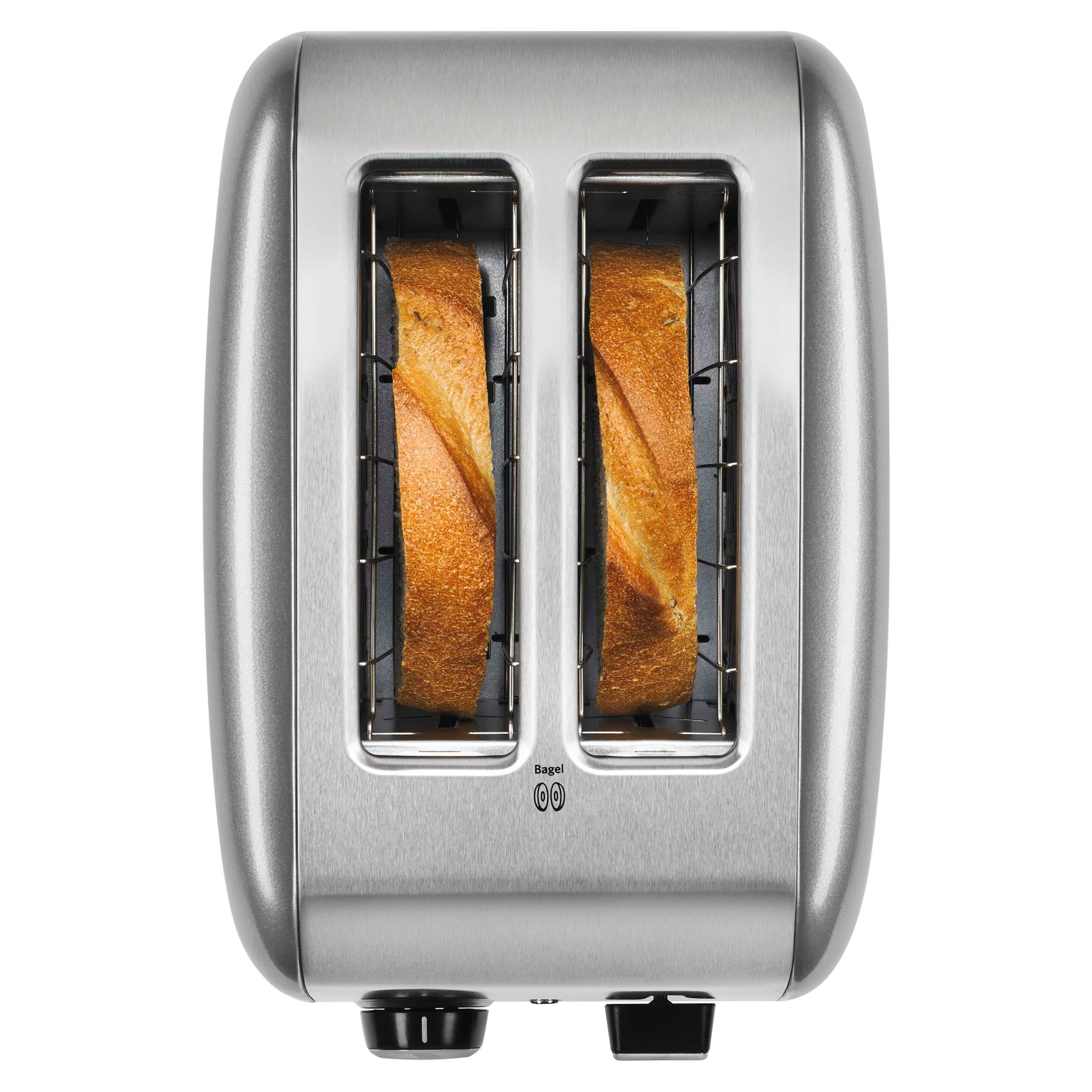 KitchenAid 2-Slice Toaster with Manual Lift Lever - KMT2115: Silver, Cool Touch, Bagel & Bread Toaster, Crumb Tray