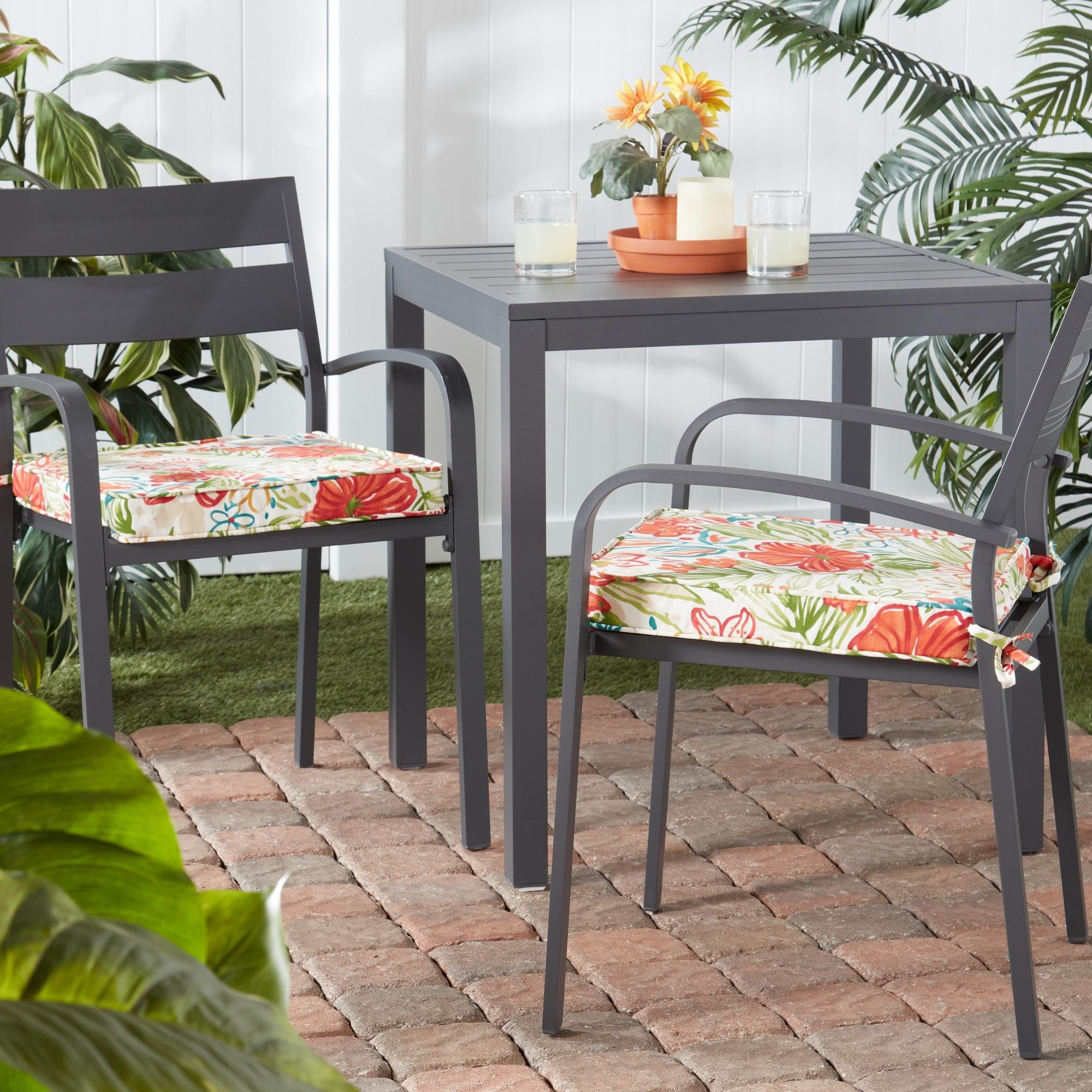 Greendale Home Fashions 18" x 18" Breeze Floral Square Outdoor Chair Pad (Set of 2)