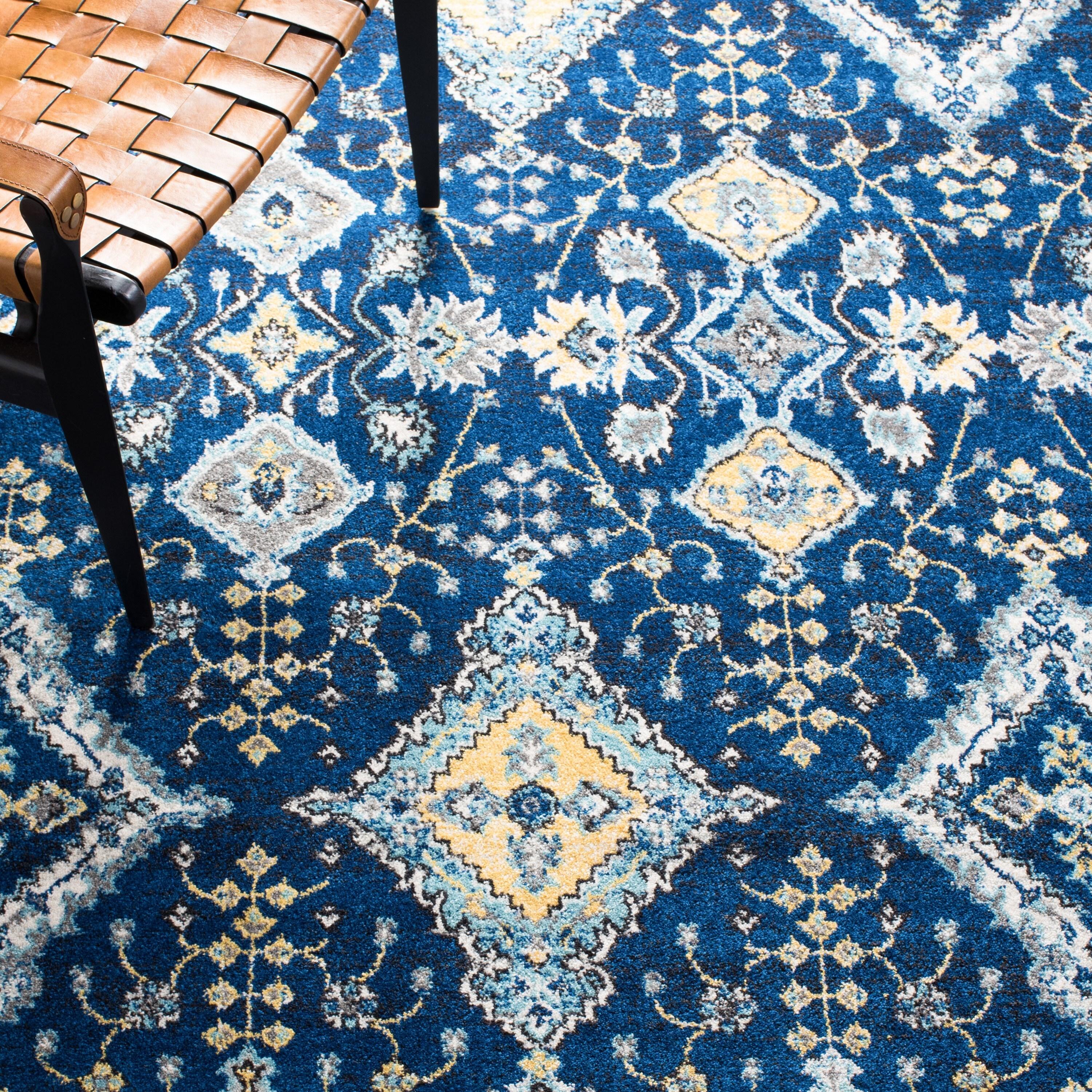 Evoke EVK224 Power Loomed Accent Rug - Royal/Ivory - 3'x5' - Safavieh.