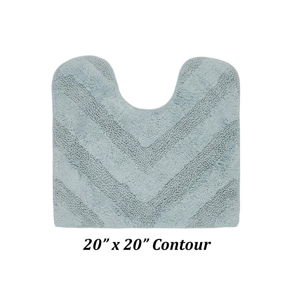 Better Trends Hugo 100% Cotton Tufted Non-Slip Backing Bath Rug 20" x 20" Contour - Blue