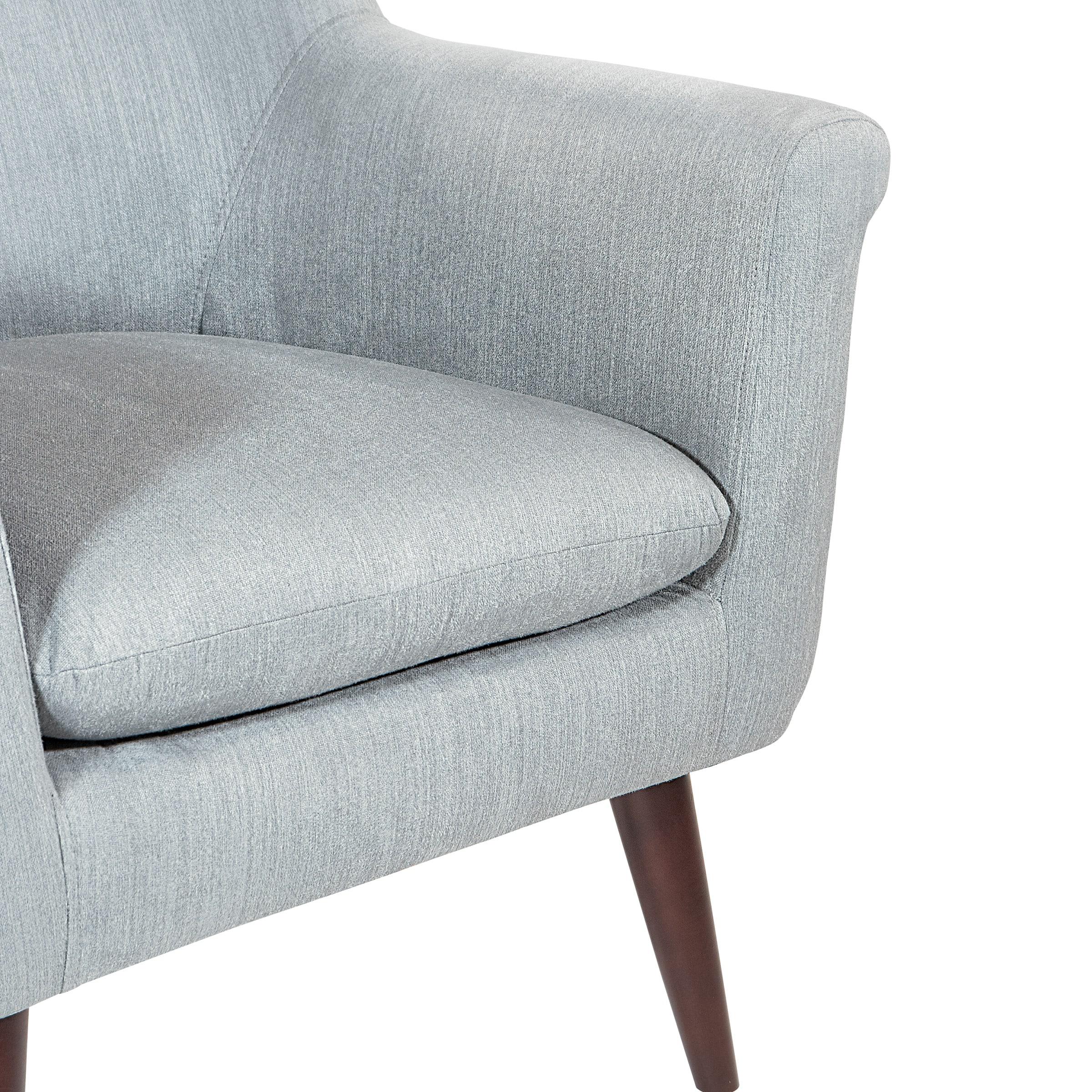 Dane Accent Chair in Charcoal Gray fabric with a Dark Coffee Finish Legs