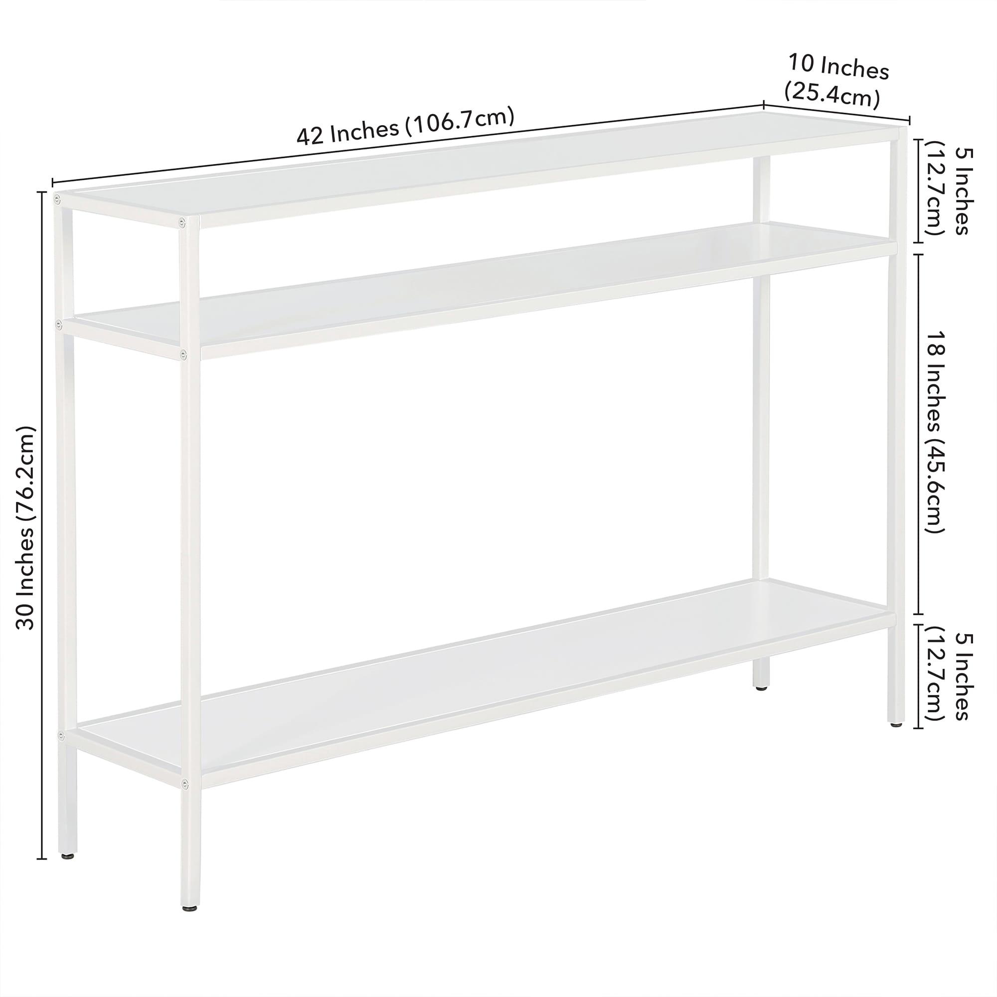 42 Inches Matte White Metal Console Table - Henn&Hart