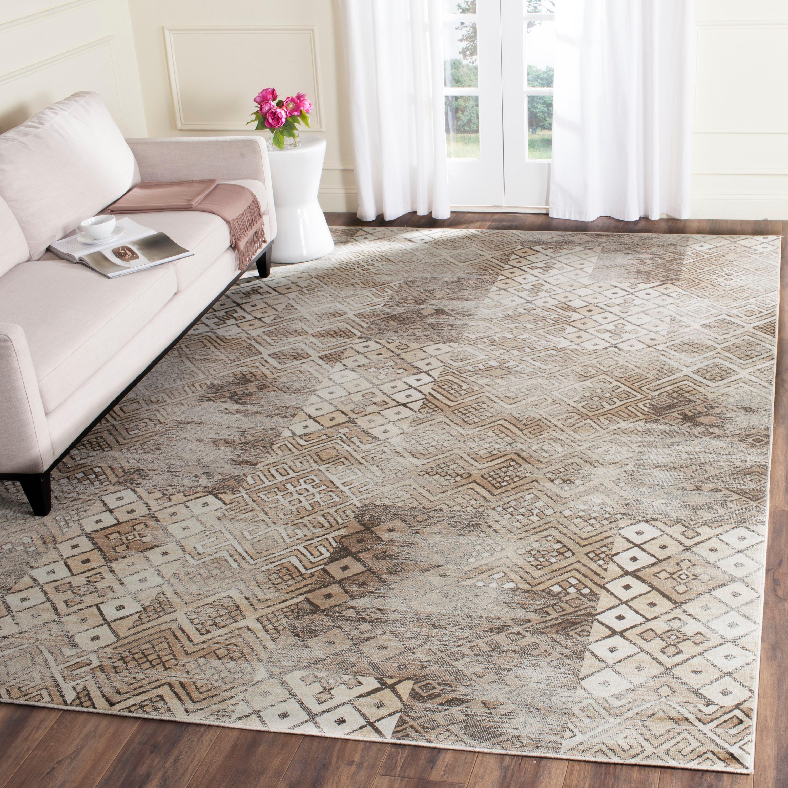 SAFAVIEH Vintage Julyan Geometric Area Rug, Stone, 9' x 12'