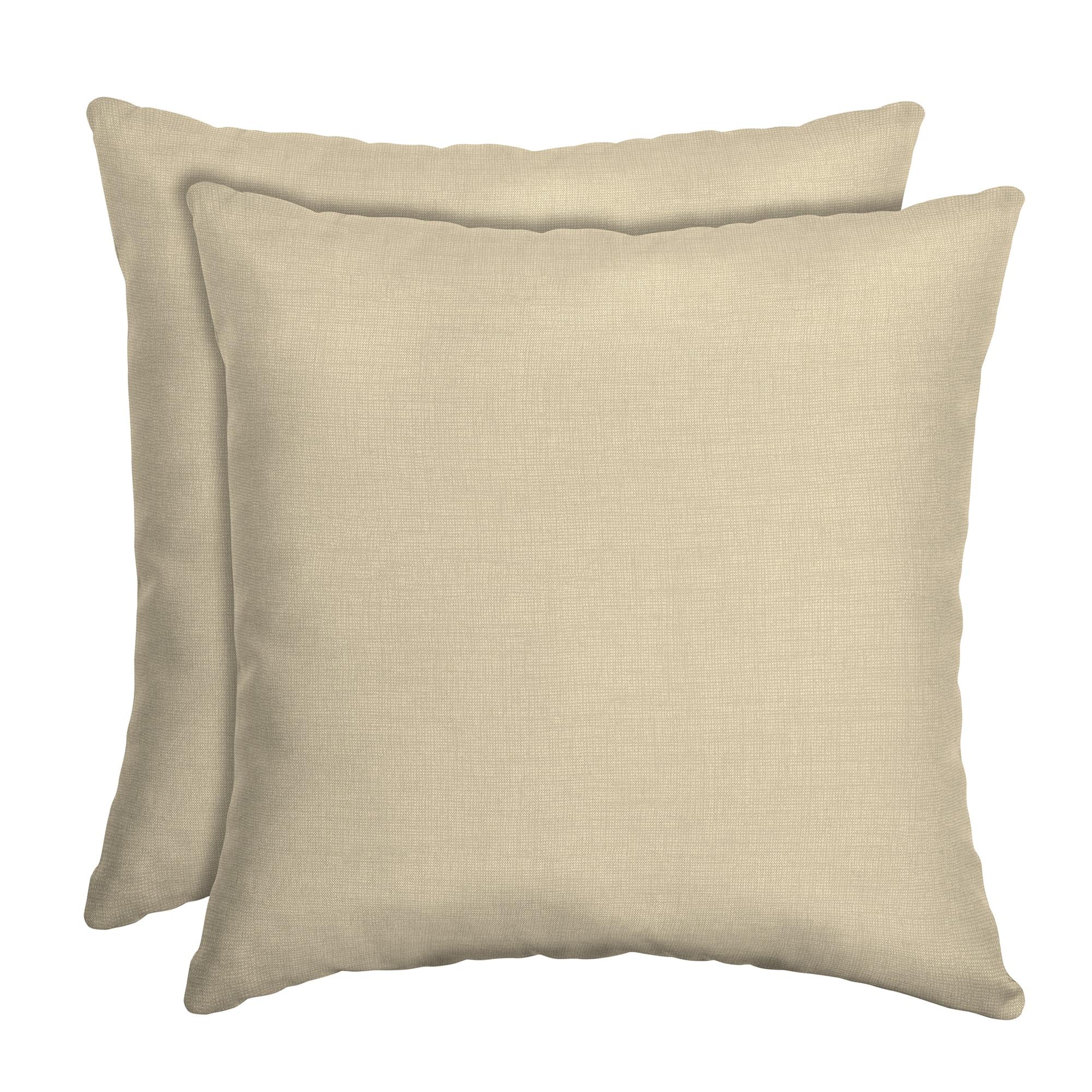 ARDEN Outdoor Toss Pillow, Set of 2, 16 x 16, Water Repellent, Fade Resistant 16 x 16, Tan Leala