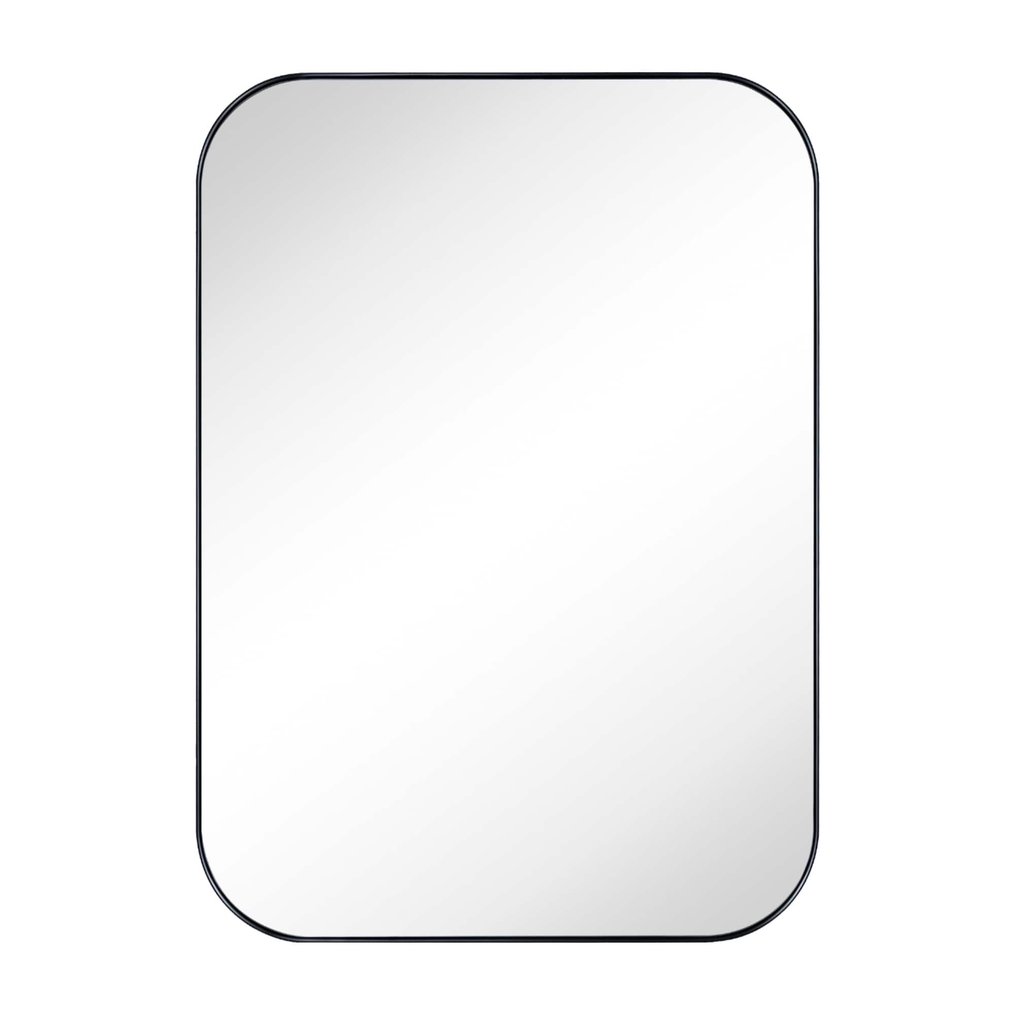 TEHOME Black Surface and Recessed Mount Rectangular Stainless Steel Metal Framed Bathroom Medicine Cabinet with Mirror, 22'' W x 30'' H