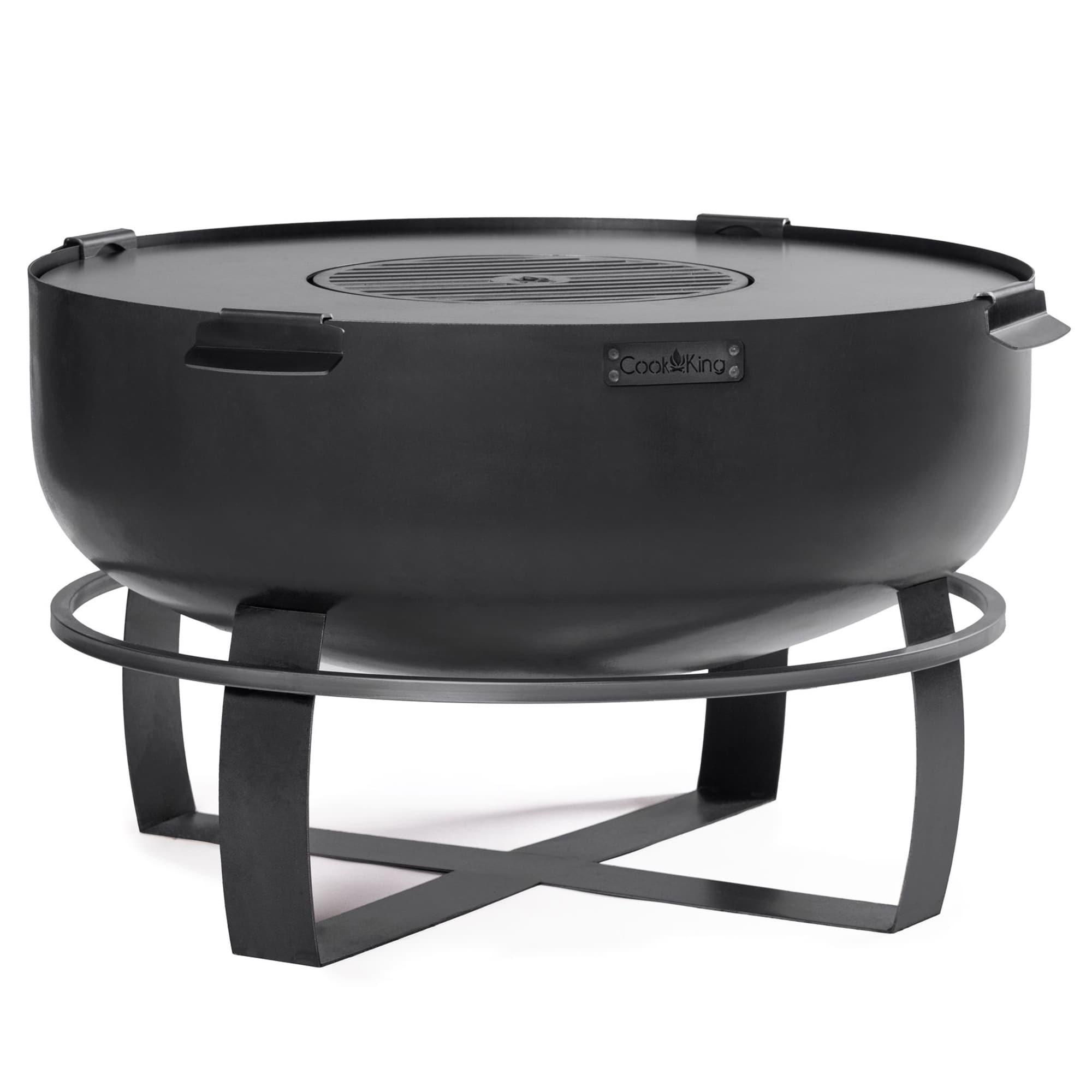 Viking 32" Black Steel Free-Standing Fire Pit with Grill Plate