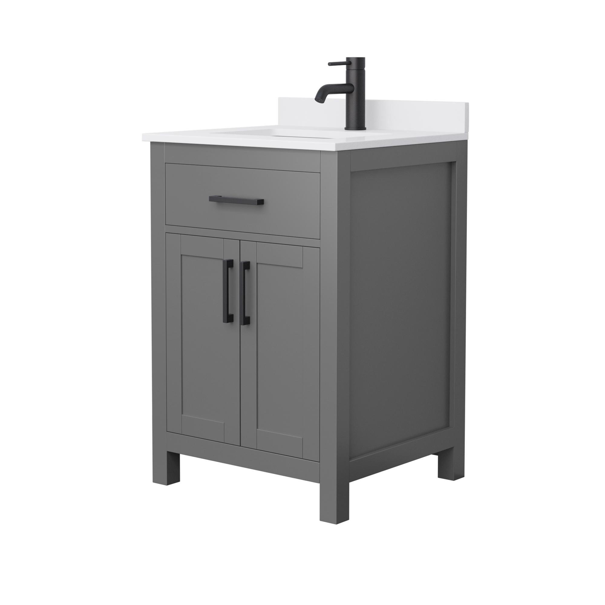 Wyndham Collection Beckett 24" Freestanding Single Bathroom Vanity with Cultured Marble Top