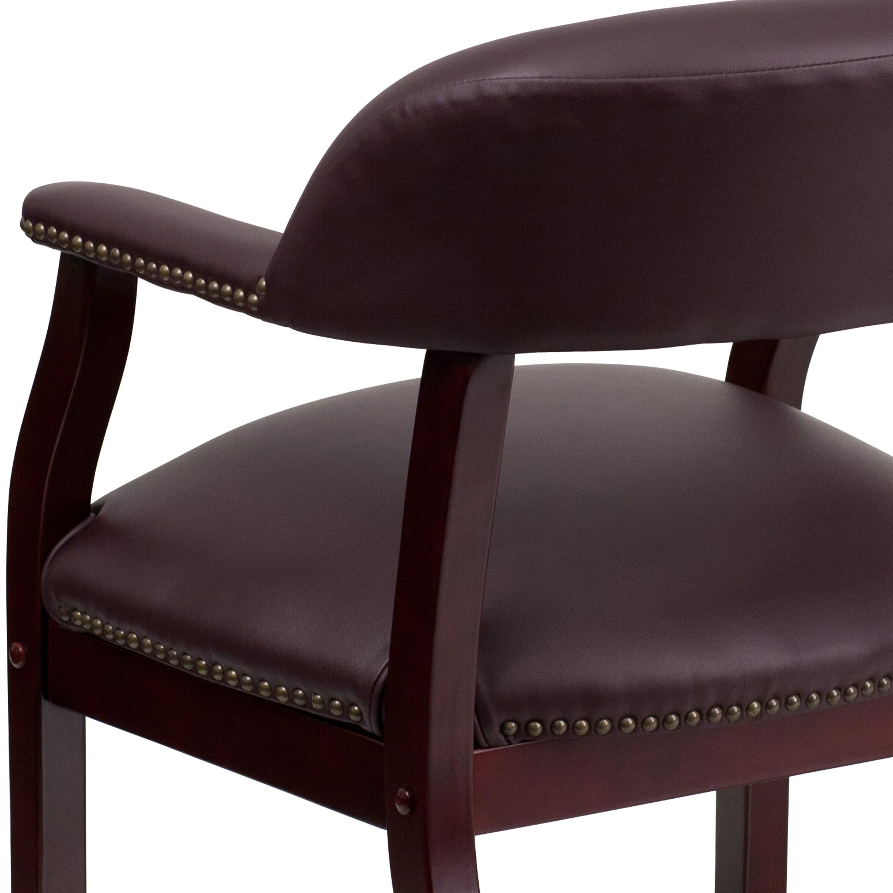 Leather Seat Waiting Room Chair with Wood Frame