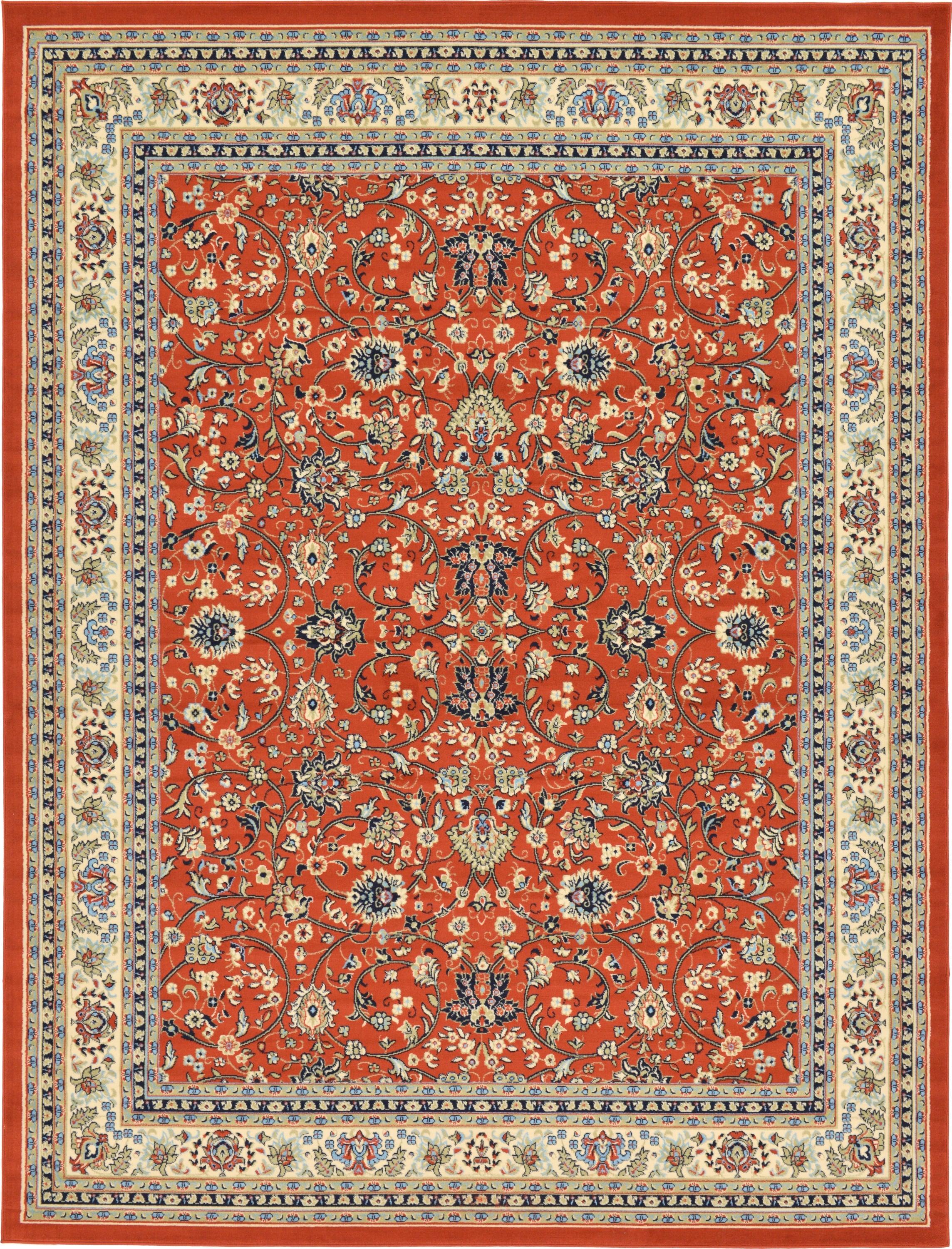 Unique Loom 9' 10 x 13' 1 Sialk Hill Washington Terracotta Area Rug