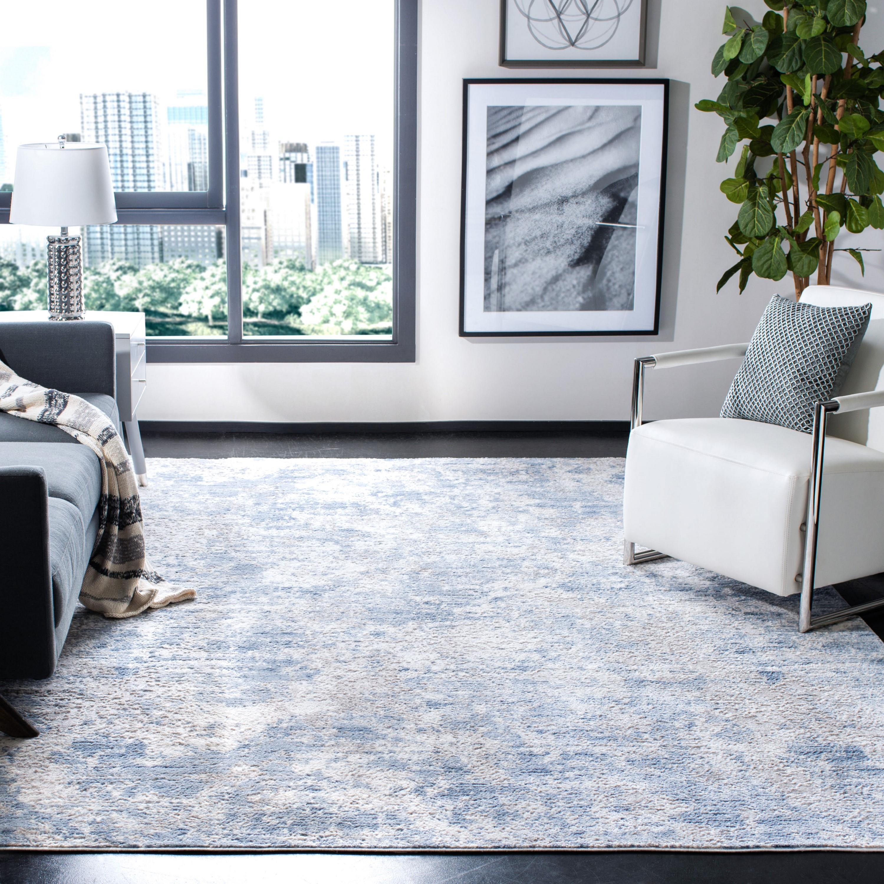 Amelia Gray/Blue 9 ft. x 12 ft. Abstract Area Rug