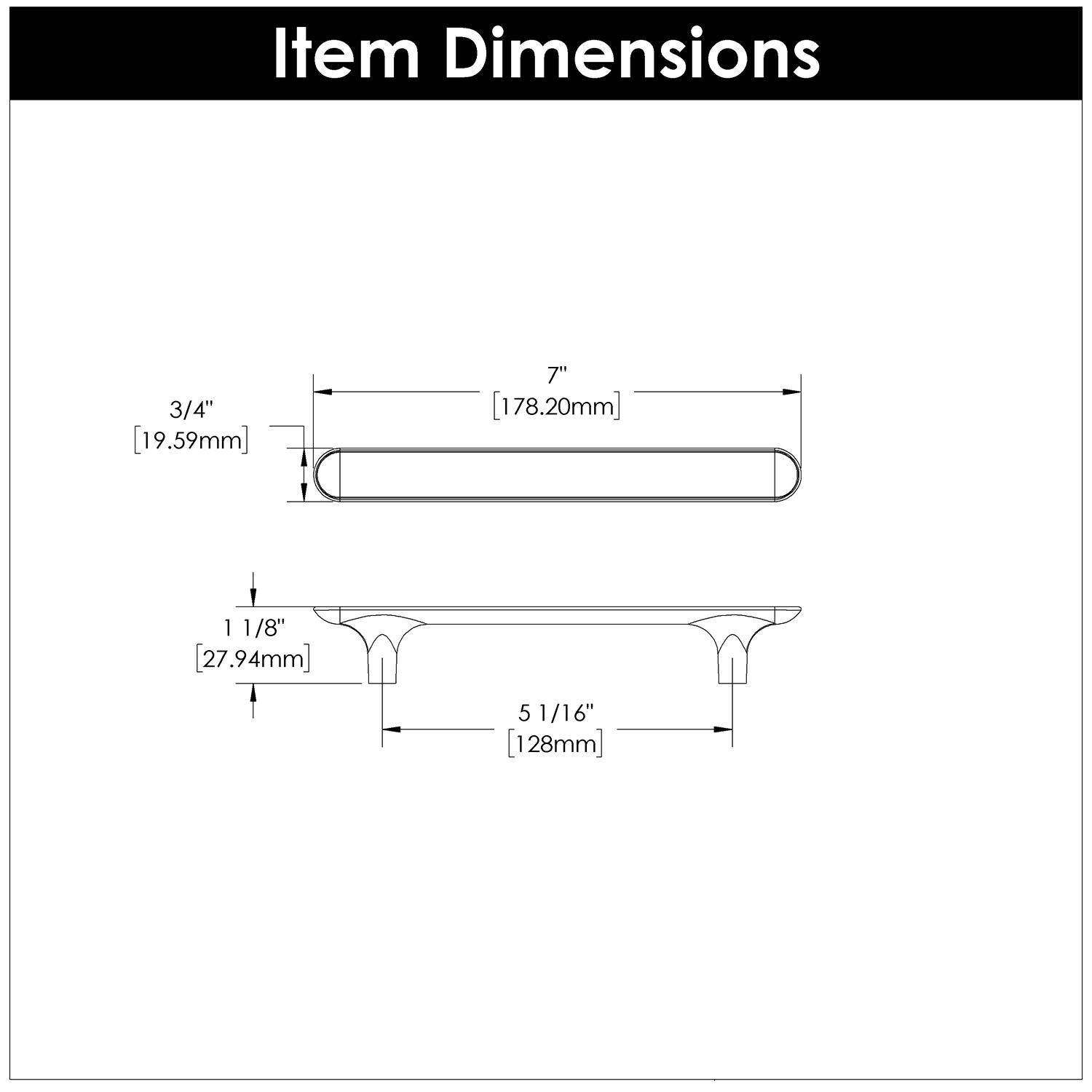 Maven Kitchen Cabinet Handles, Solid Core Drawer Pulls for Cabinet Doors, 5-1/16" (128mm)