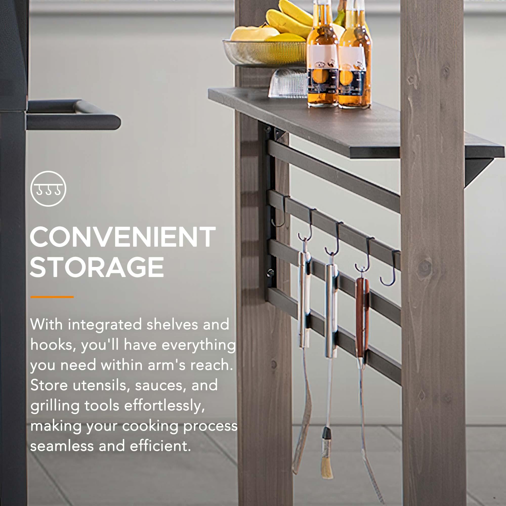 Sunjoy Sunjoy Wooden Grill Gazebo with Solar Power, 8 x 12 ft. Hardtop Gazebo for Year-Round Grilling, Outdoor Cedar Frame Cooking Shelter with Decorative Fence for Backyard BBQs Party