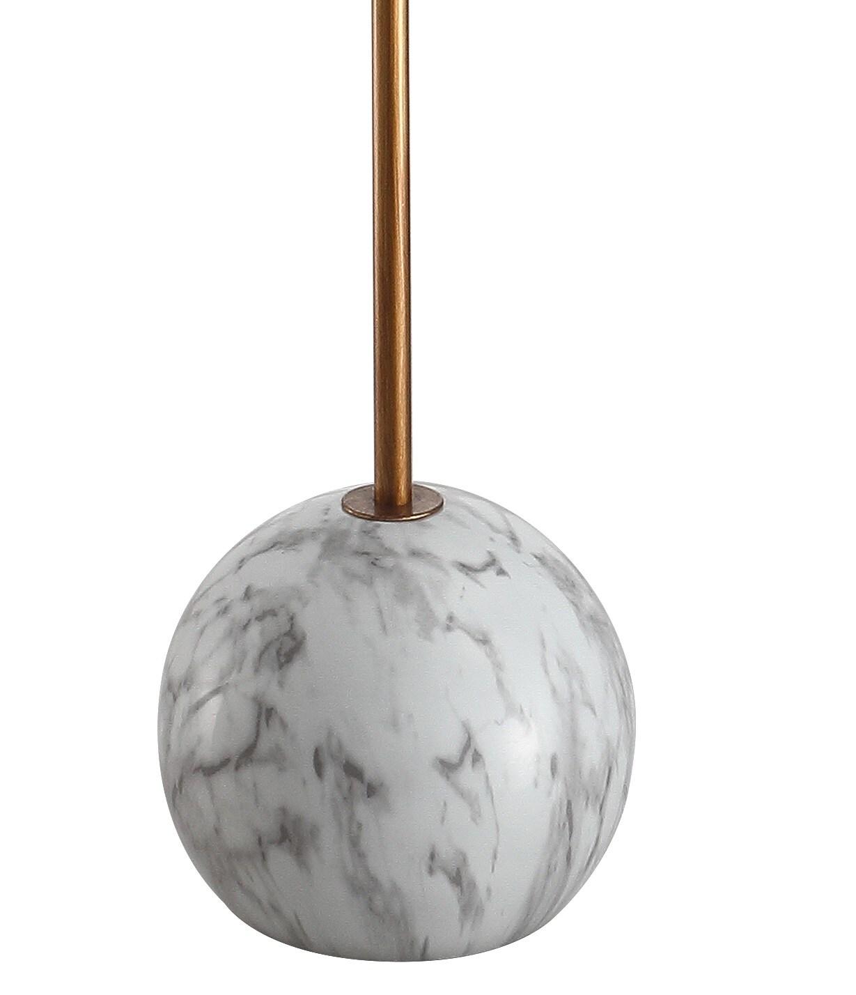 Miami 63.5" Minimalist Resin/Metal LED Floor Lamp, Gold/White by JONATHAN Y