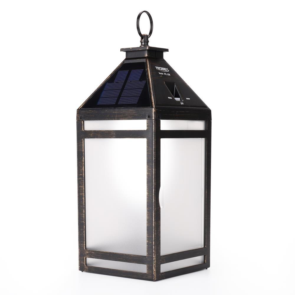 Techko 12.88 Outdoor Vintage Solar LED Lantern with Auto Dawn-to-Dusk Sensor