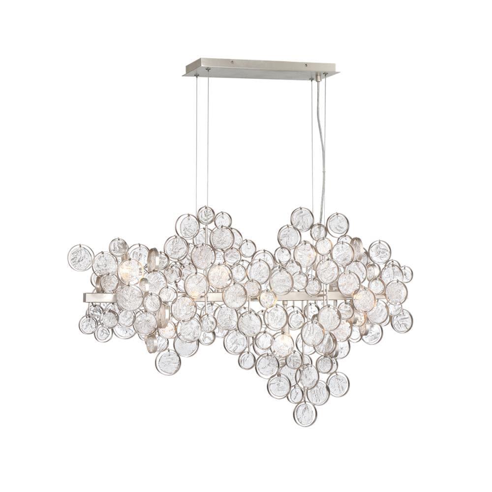 Eurofase Lighting-34031-018-Trento Oval Chandelier 12 Light  Champagne Finish with Clear Glass