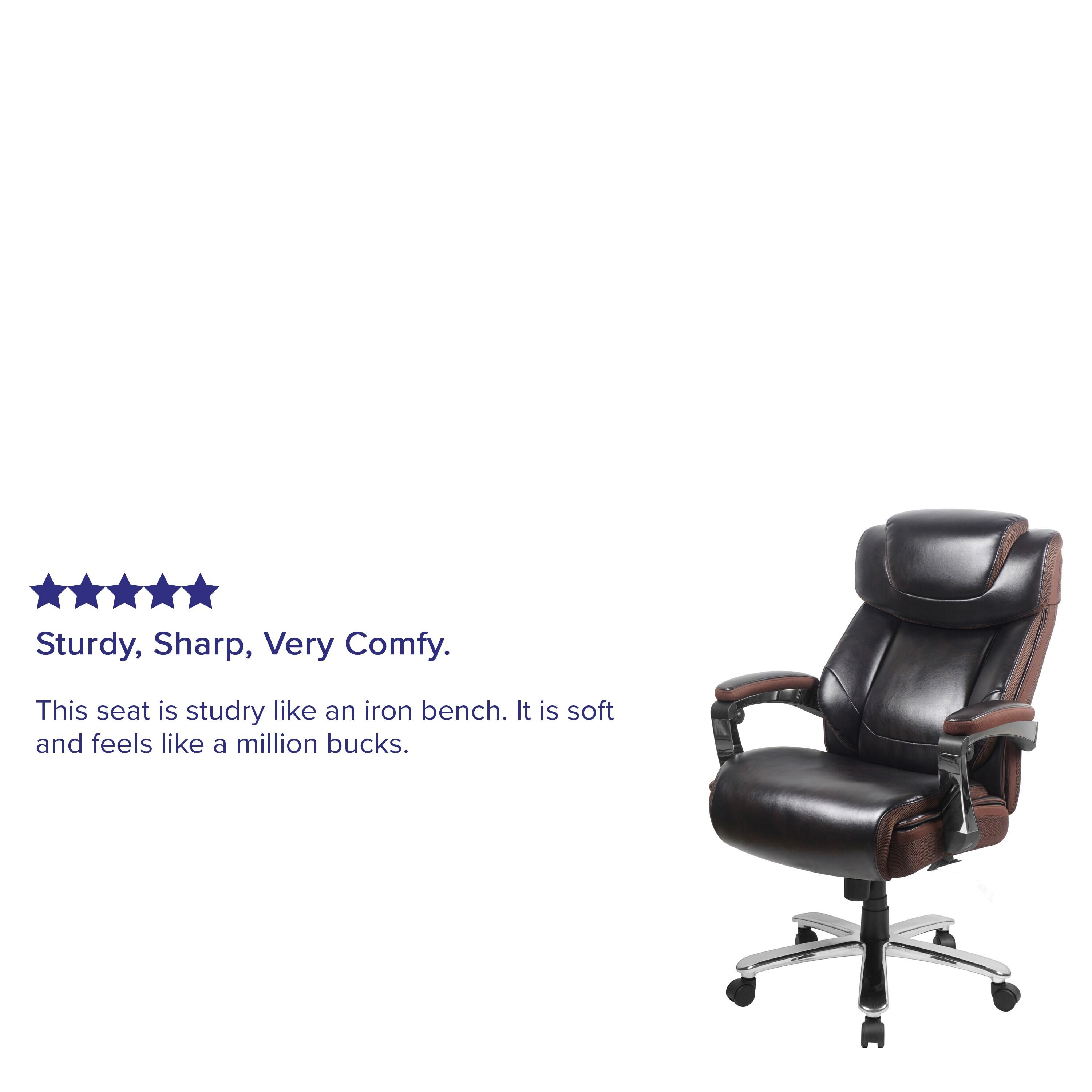 Flash Furniture Esmeralda Big & Tall LeatherSoft Ergonomic Office Chair with Headrest and Armrests