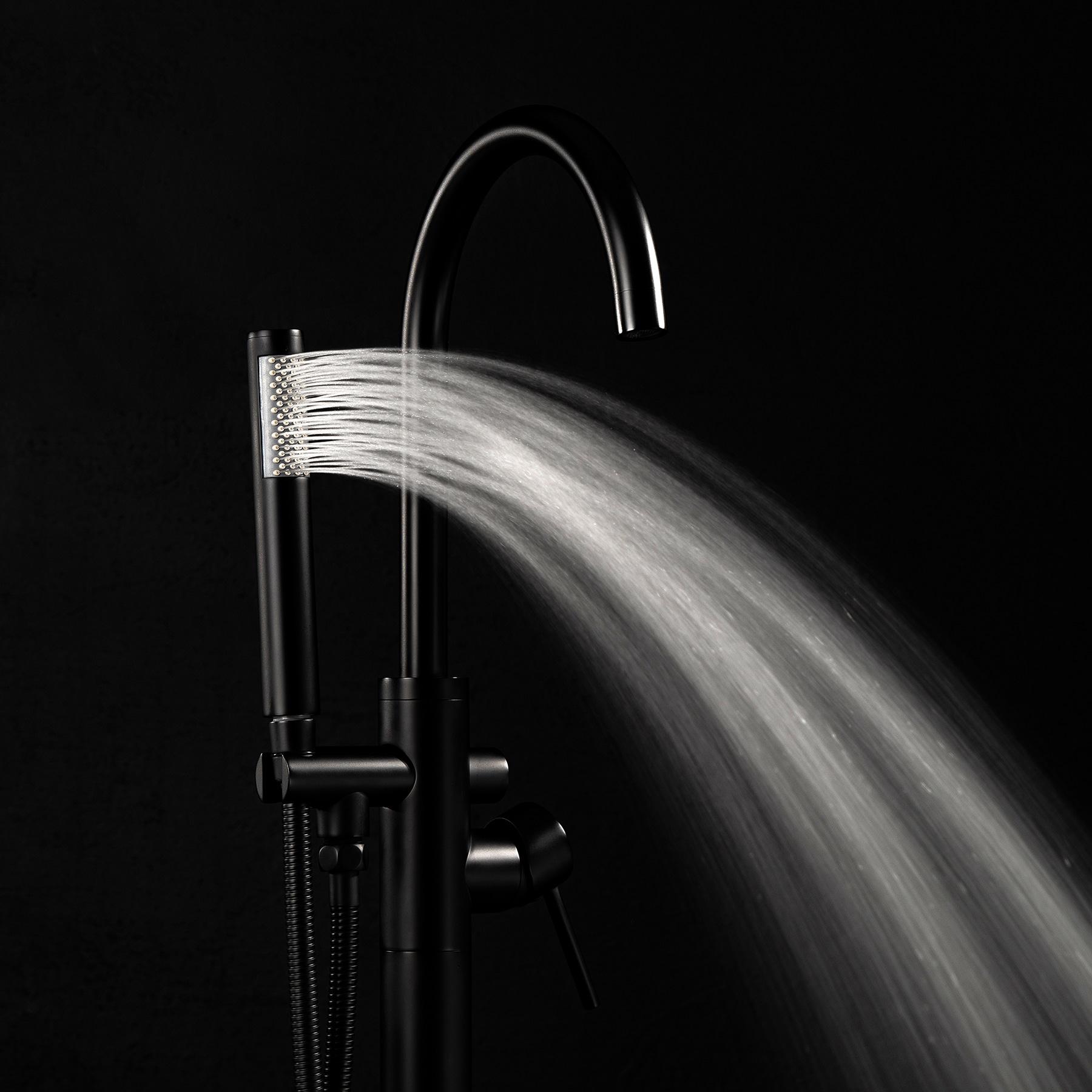 Double Handle Floor Mounted Freestanding Tub Filler