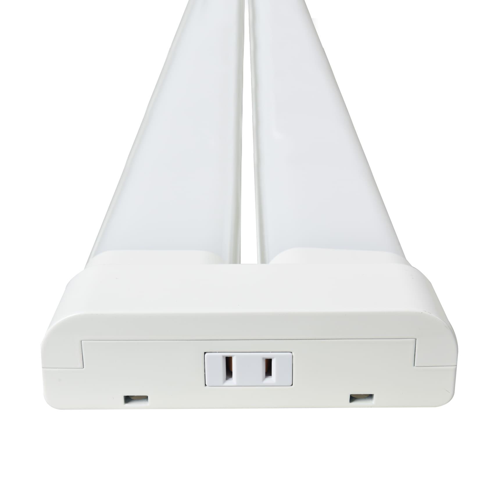 Green Watt 4-FT 100W LED Shop Light, Adjustable Light Panels, White Metal Construction