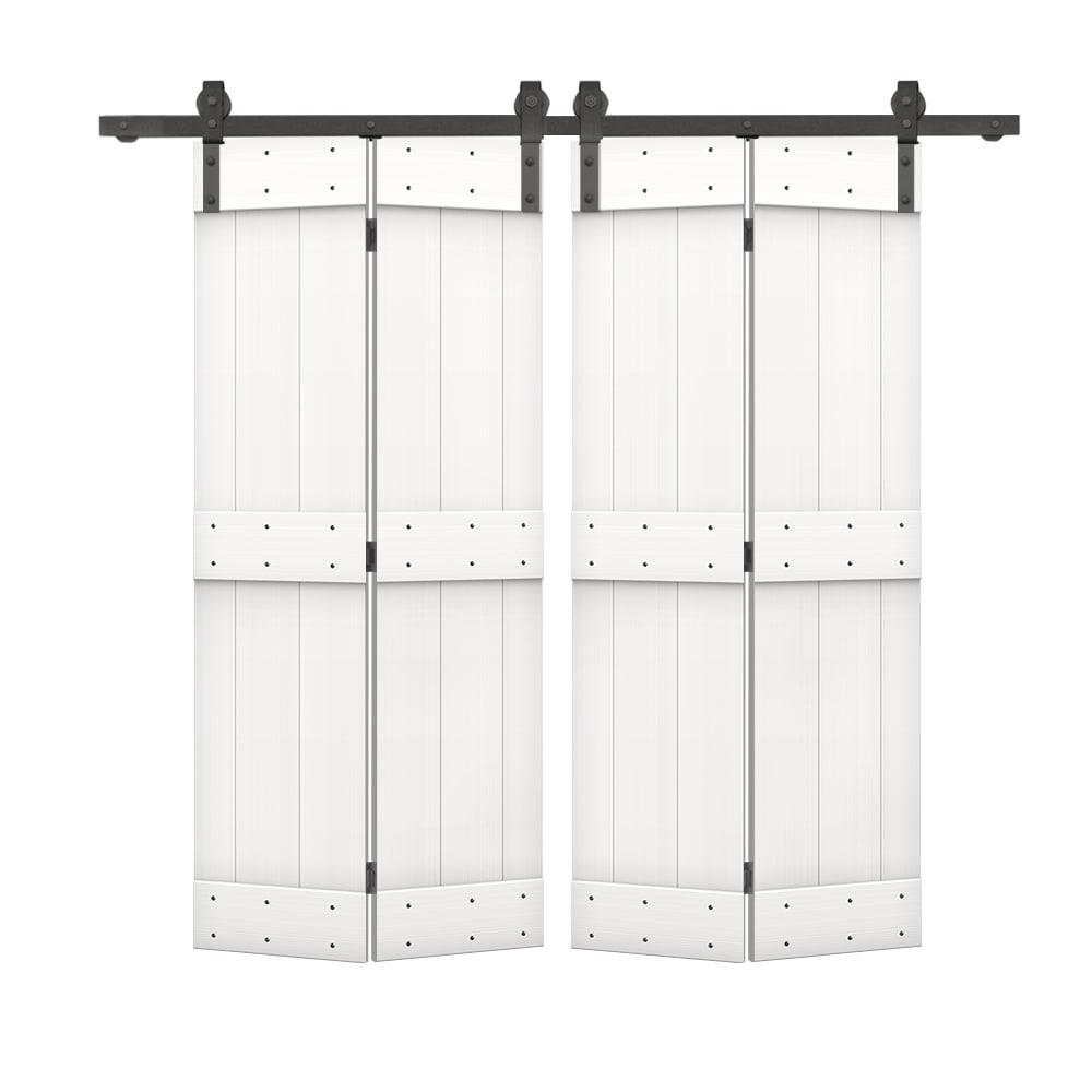 Calhome 84'' Solid Wood Barn Doors Painted Bi-Fold Door