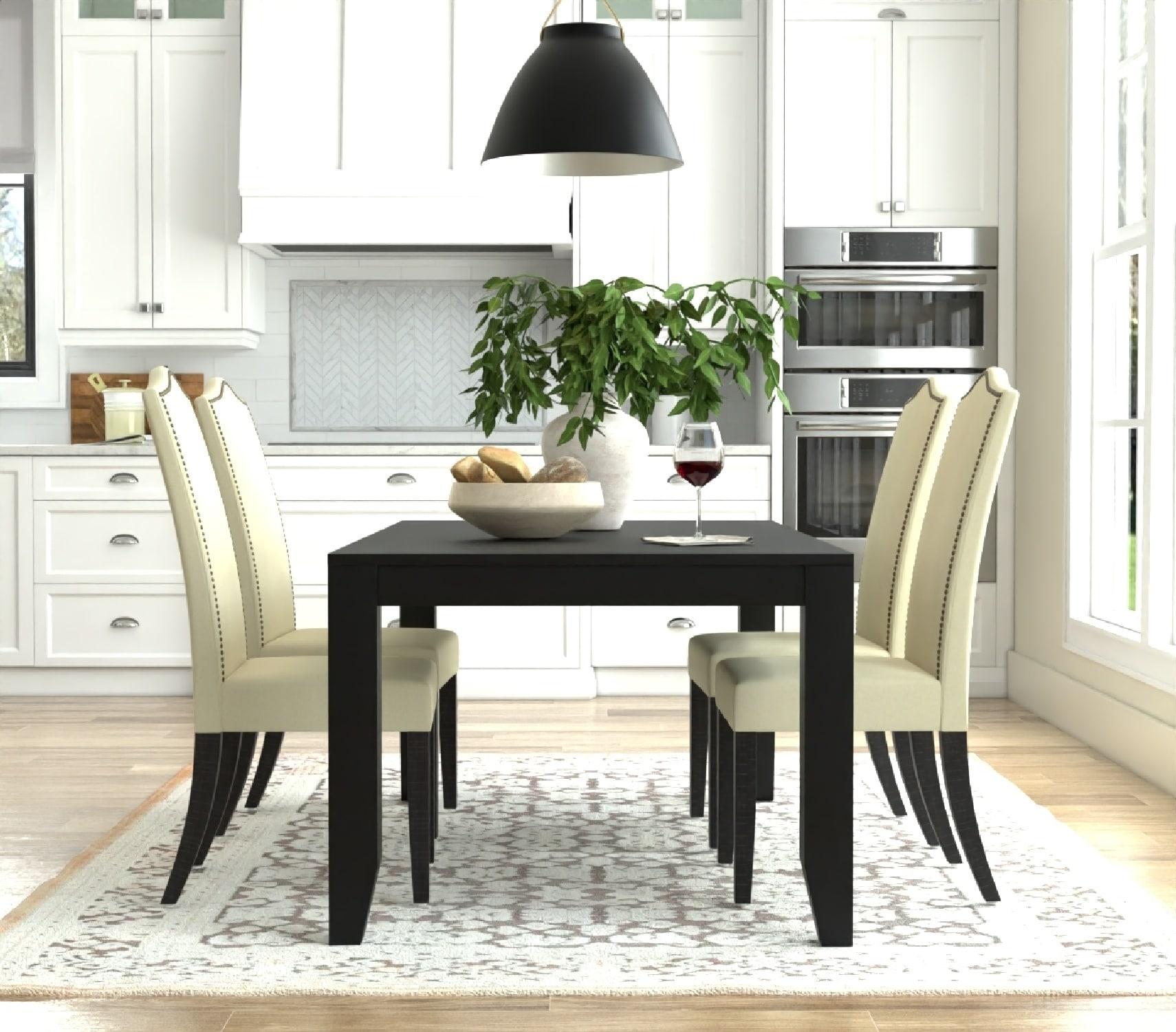 Carolina Cottage 1817-ESLN Romero Parson Chair - Espresso with Linen - 22.5 x 41.5 x 18.5 in.
